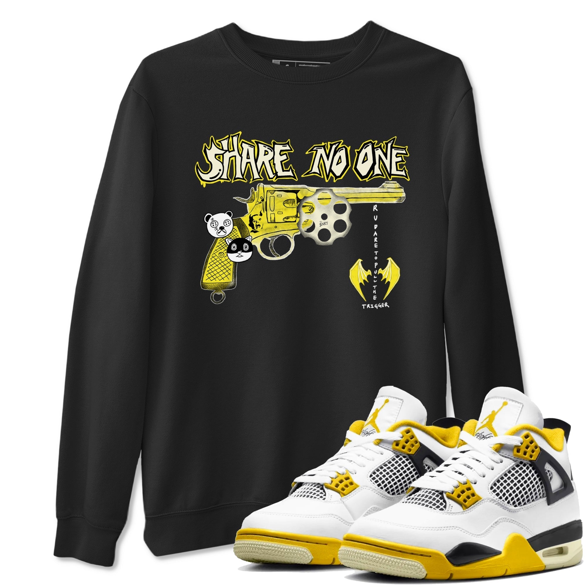 Share No One snkmatch Tees - Air Jordan 4 Vivid Sulfur