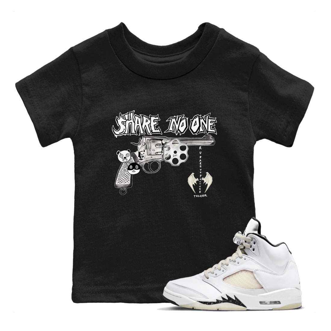 Share No One snkmatch Tees Kids - Air Jordan 5 Sail