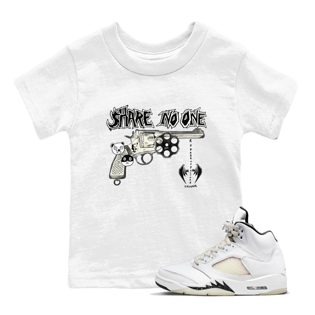 Share No One snkmatch Tees Kids - Air Jordan 5 Sail