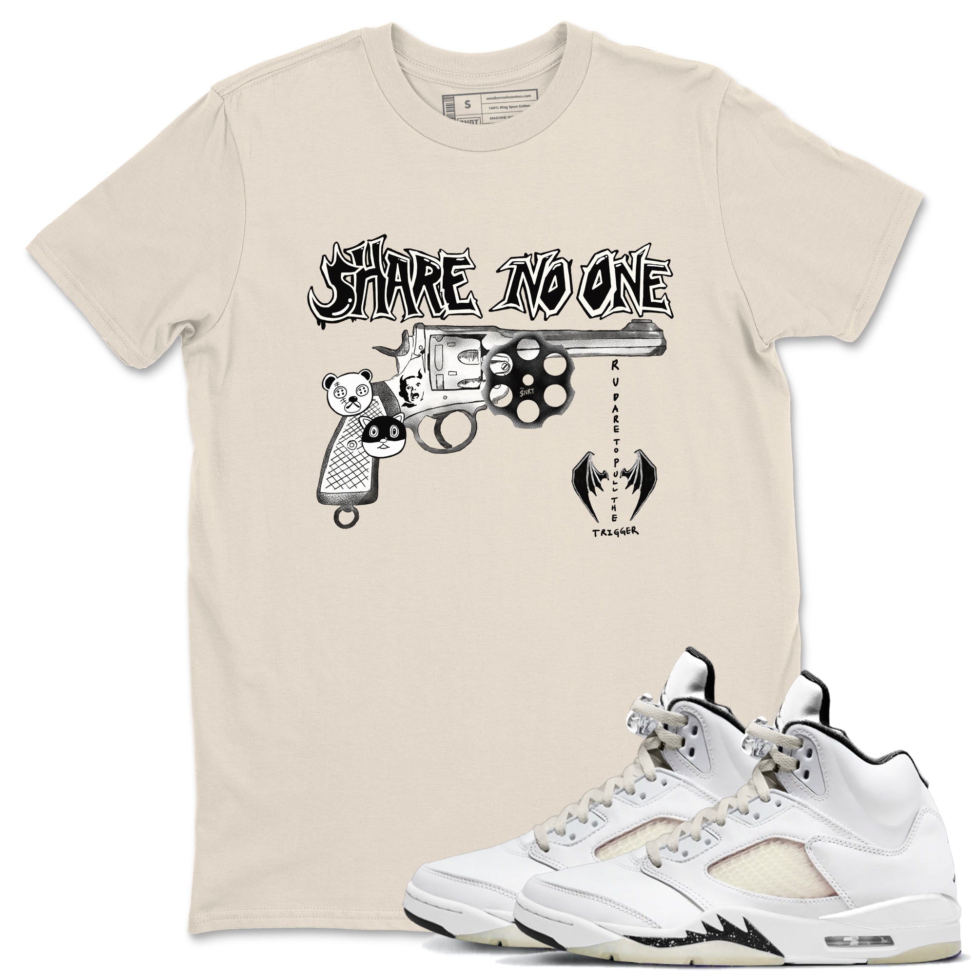 Share No One snkmatch Tees - Air Jordan 5 Sail