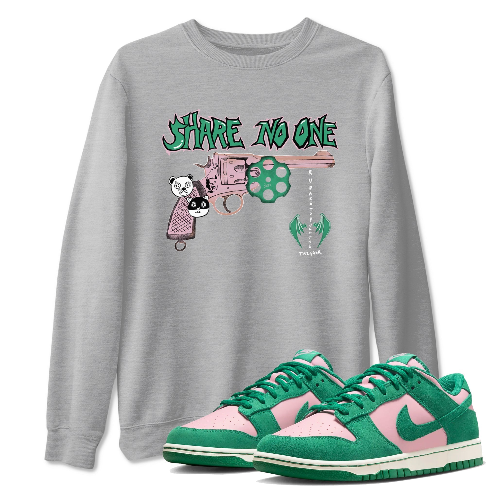 Share No One snkmatch Tees - Dunk Medium Soft Pink Malachite