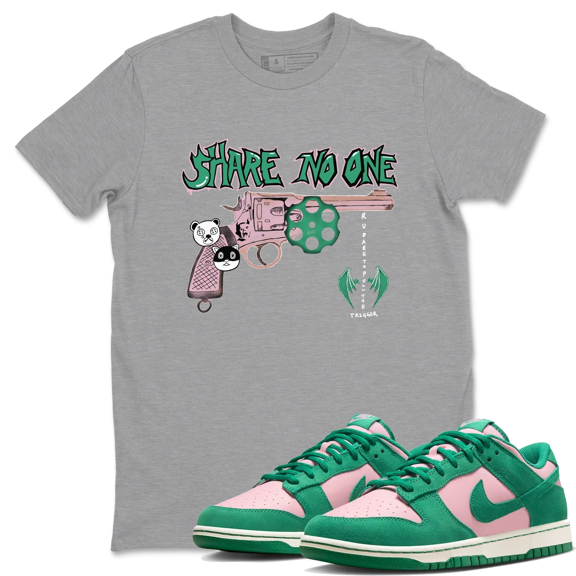 Share No One snkmatch Tees - Dunk Medium Soft Pink Malachite