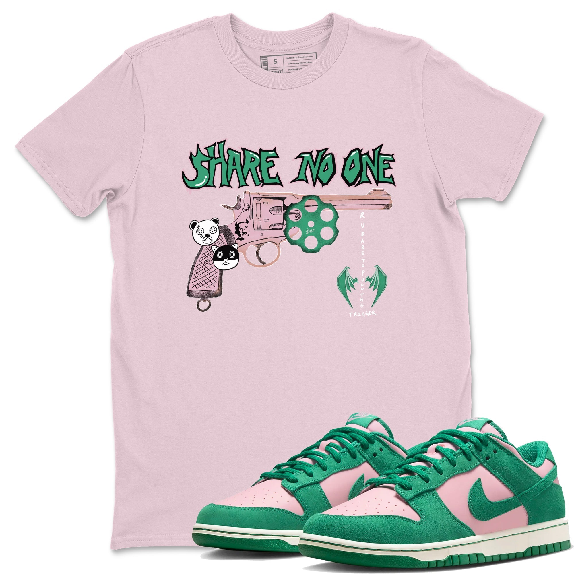 Share No One snkmatch Tees - Dunk Medium Soft Pink Malachite