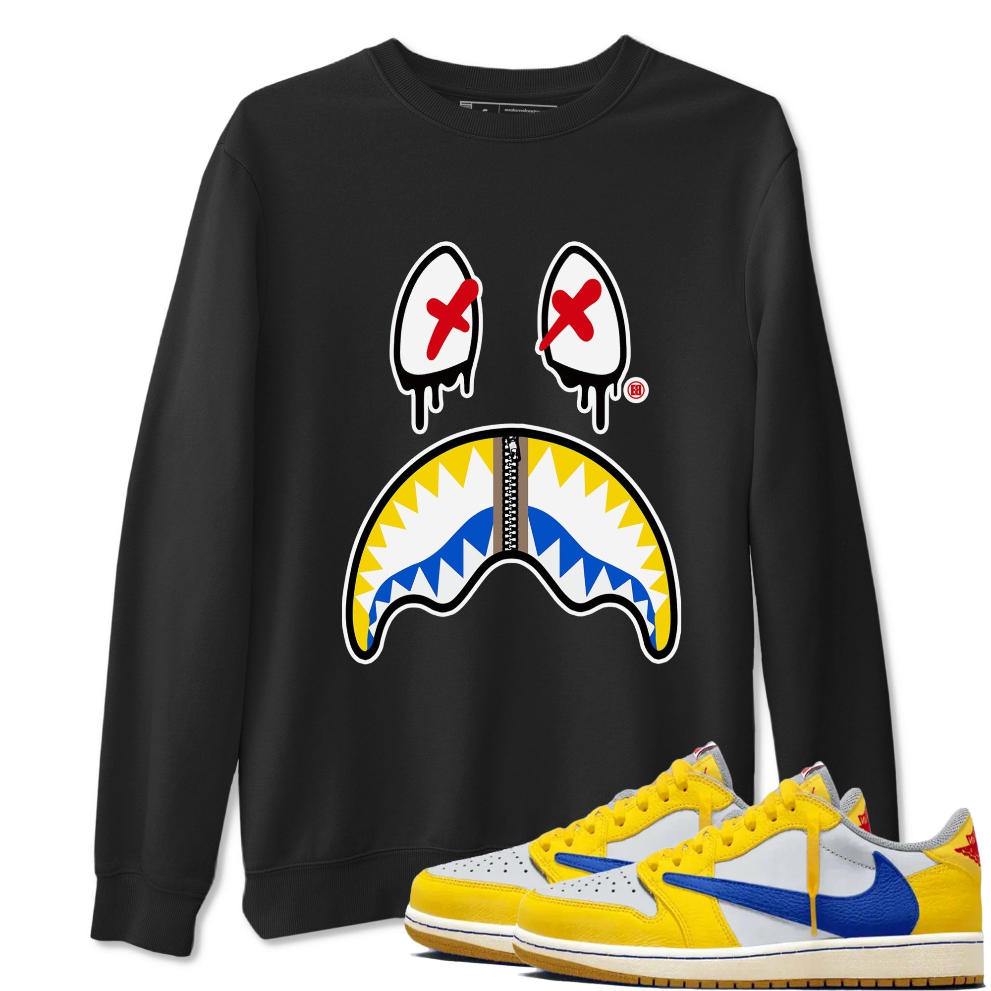 Shark Face snkmatch Tees - Air Jordan 1 Travis Scott Canary
