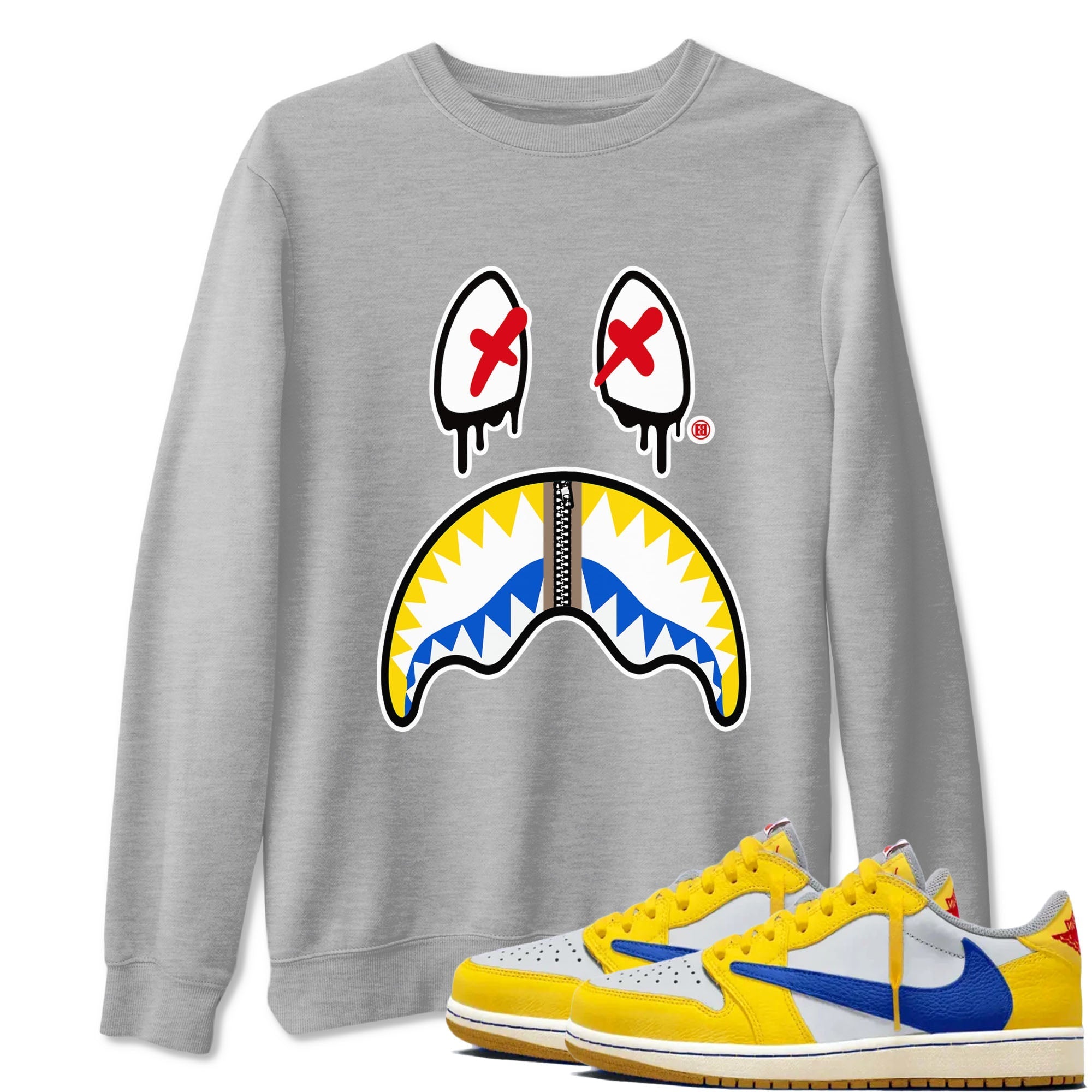 Shark Face snkmatch Tees - Air Jordan 1 Travis Scott Canary