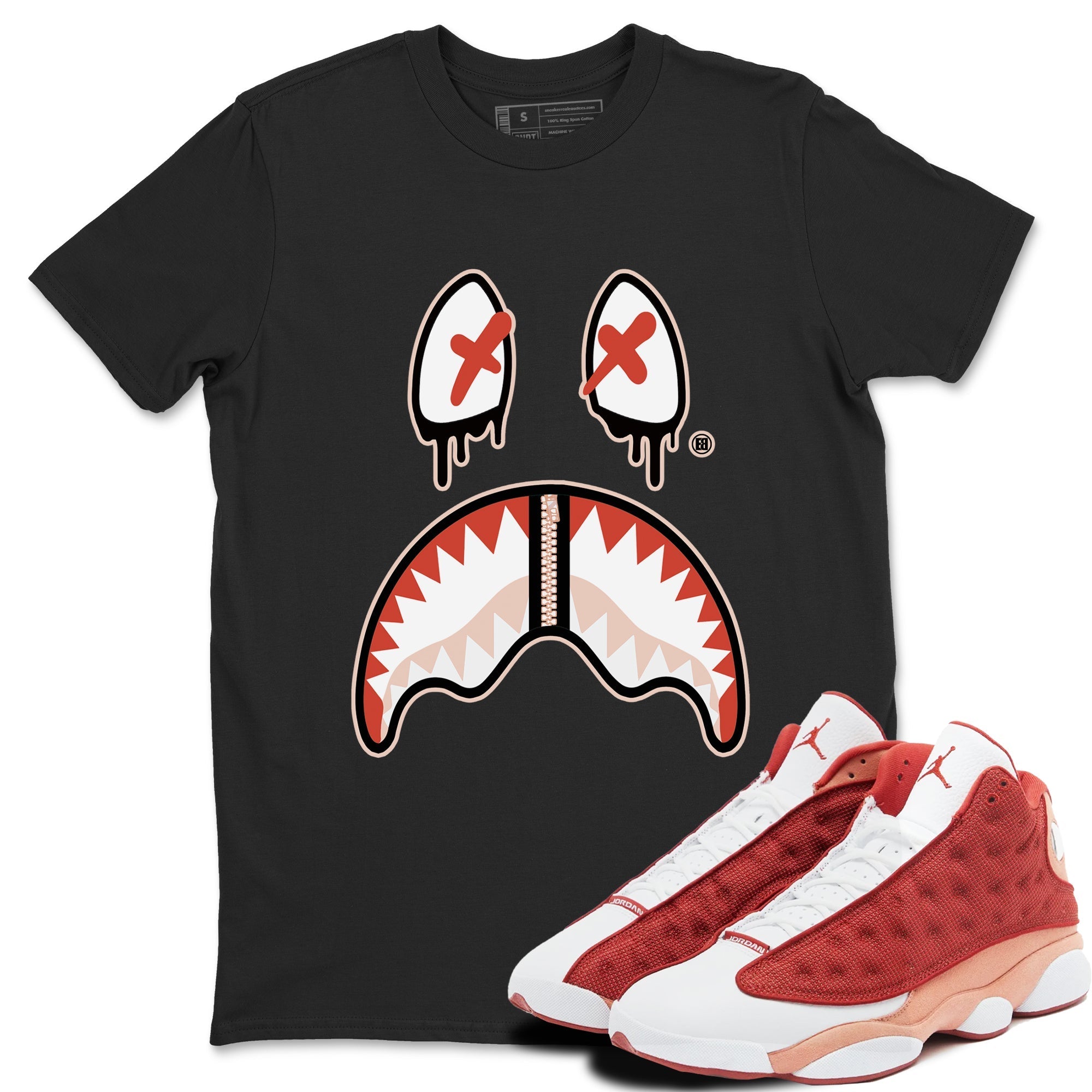 Shark Face snkmatch Tees - Air Jordan 13 Dune Red