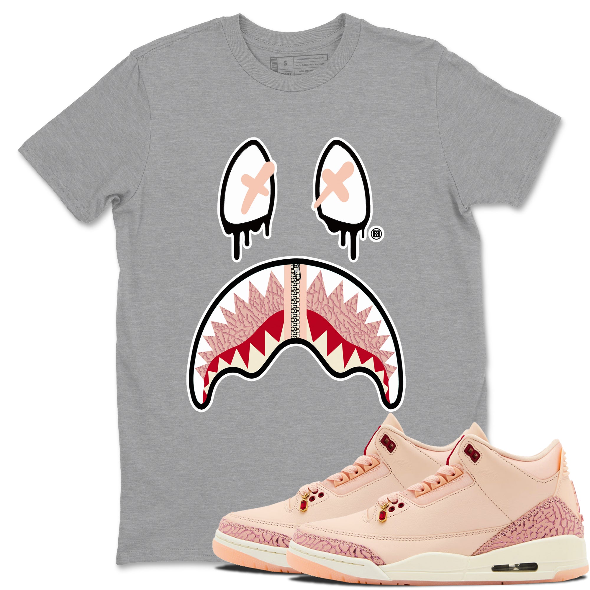 Shark Face snkmatch Tees - Air Jordan 3 Valentines Day