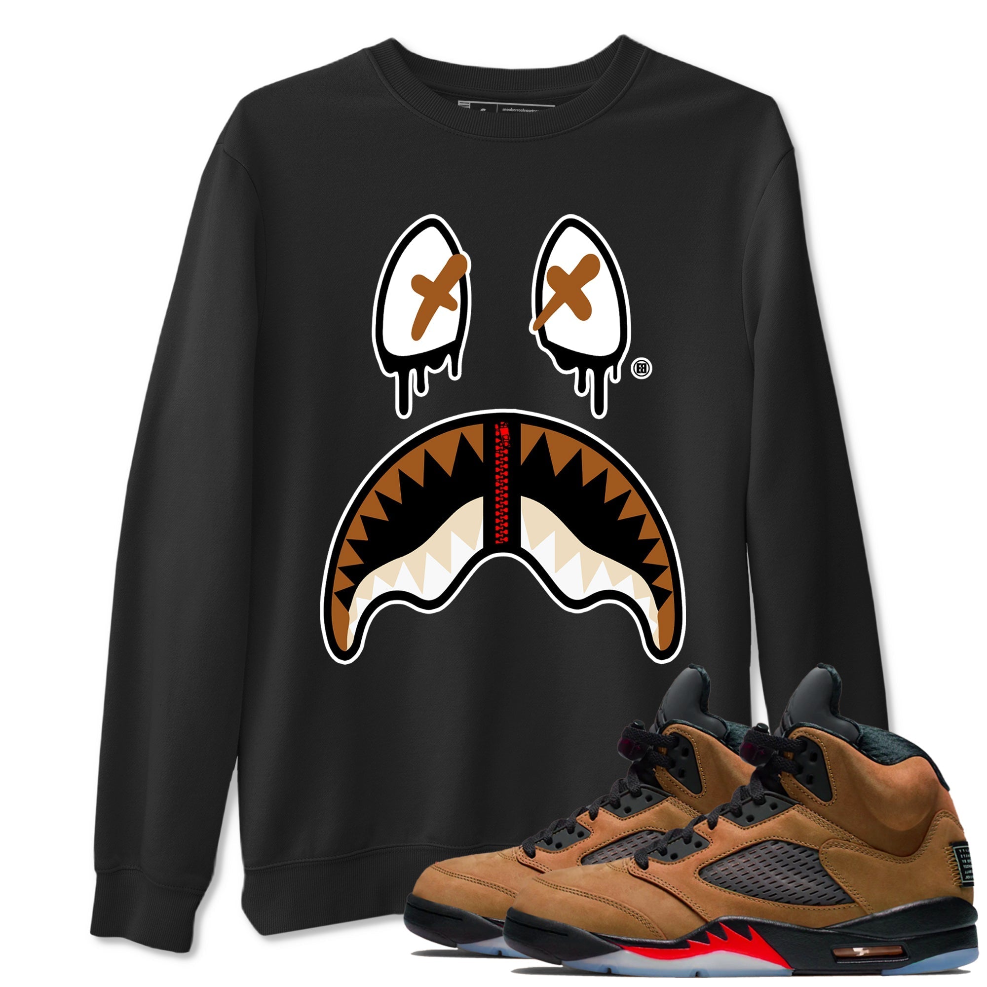 Shark Face snkmatch Tees - Air Jordan 5 Archaeo Brown