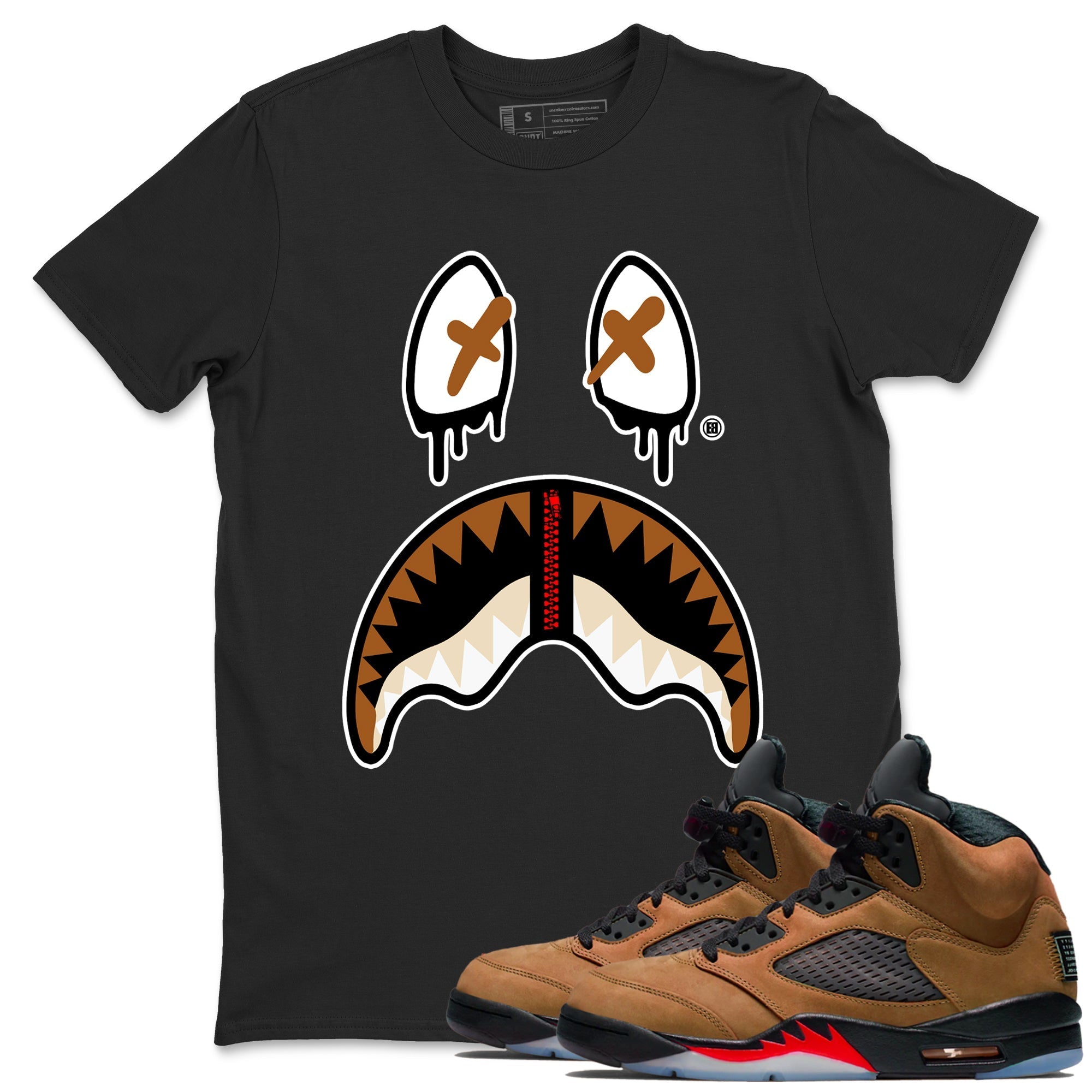 Shark Face snkmatch Tees - Air Jordan 5 Archaeo Brown