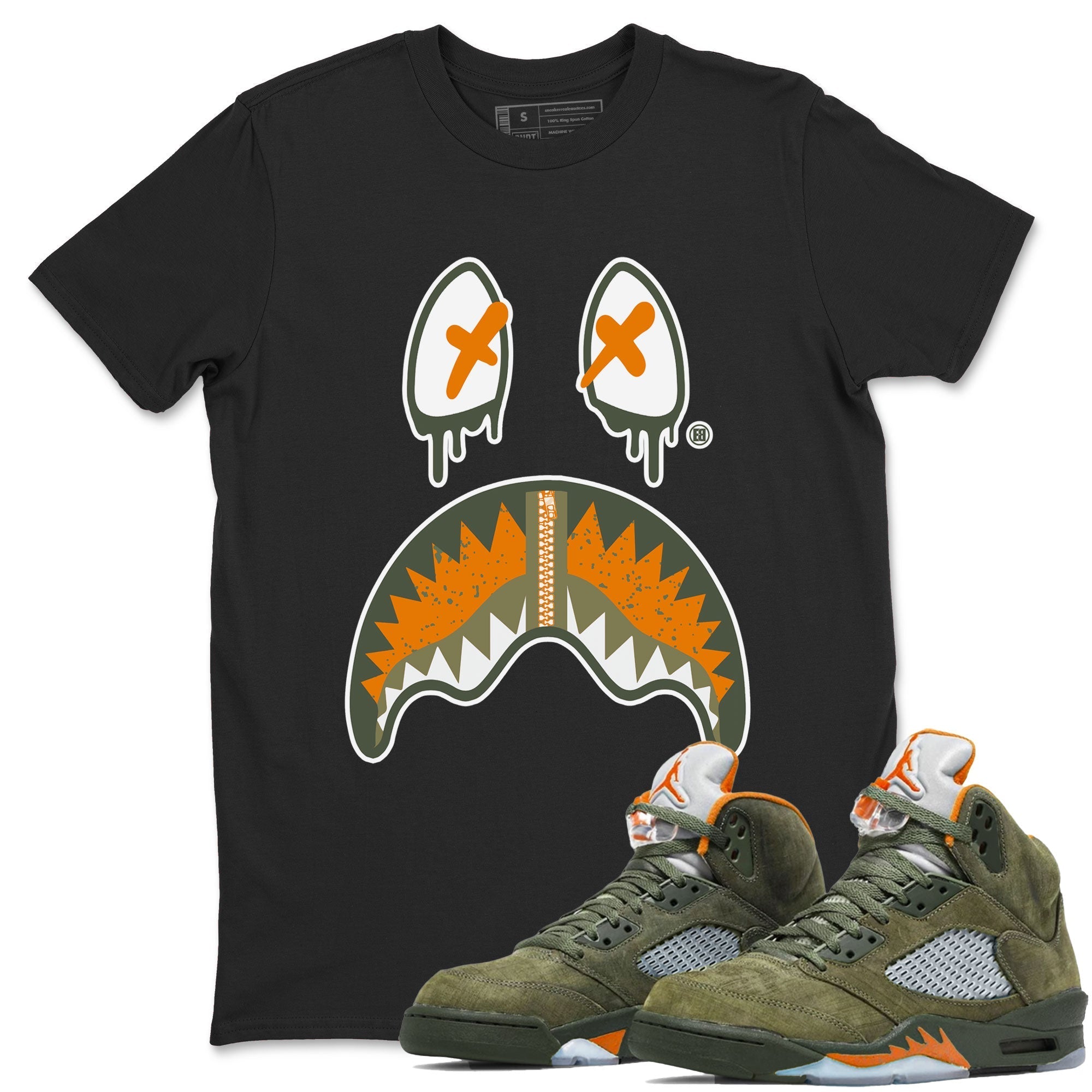 Shark Face snkmatch Tees - Air Jordan 5 Olive