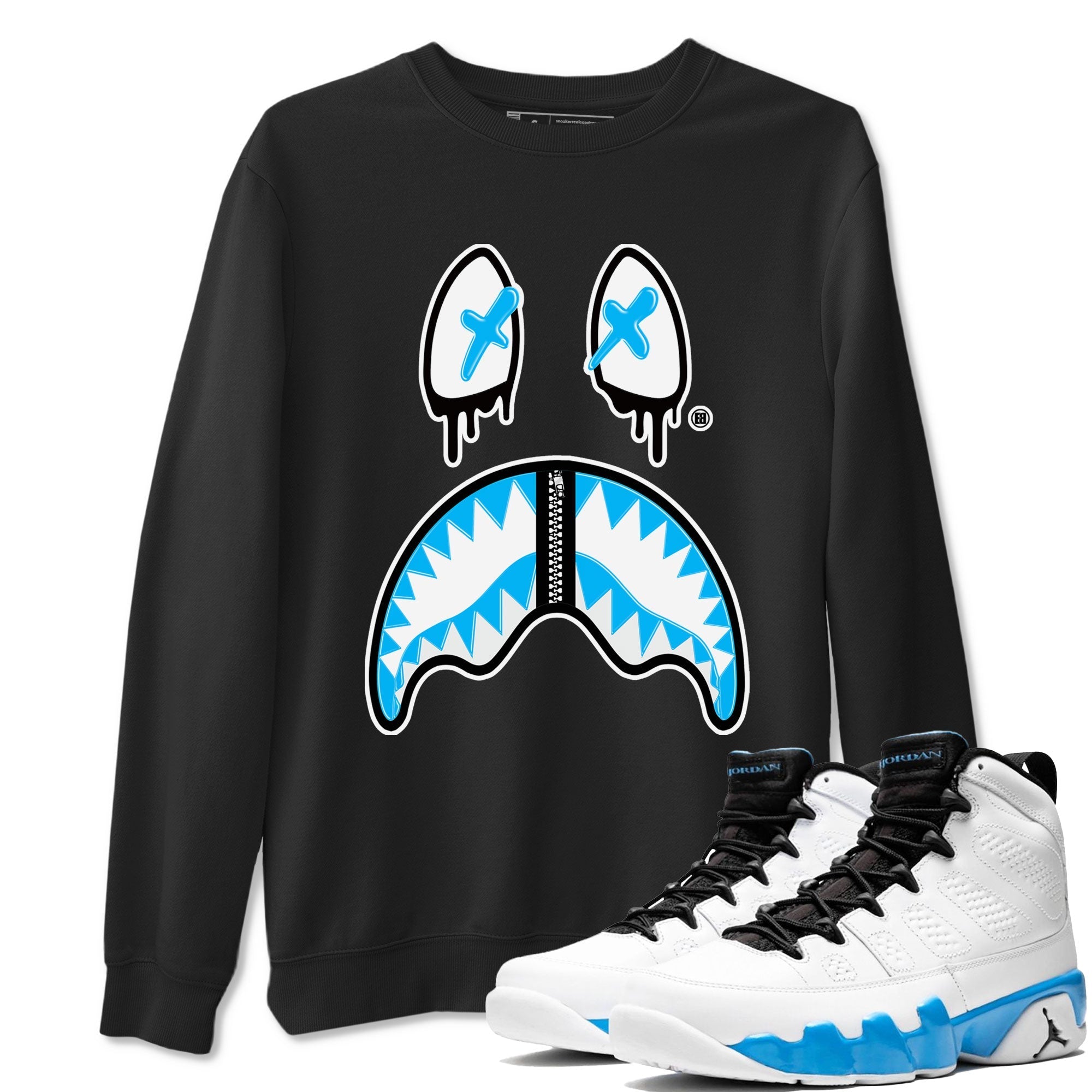 Shark Face snkmatch Tees - Air Jordan 9 Powder Blue
