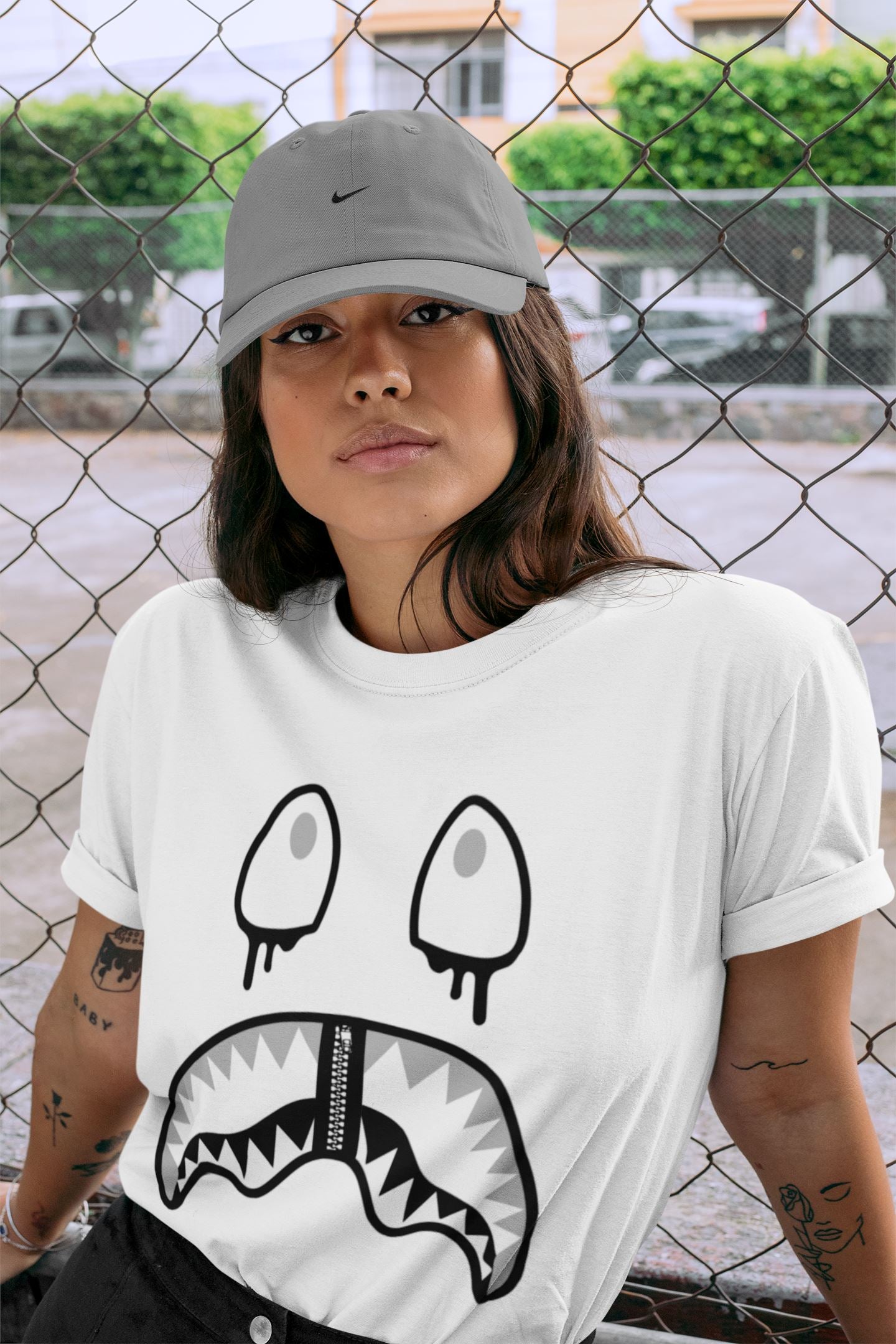 Shark Face Unisex Tops - Air Jordan 4 Military Black