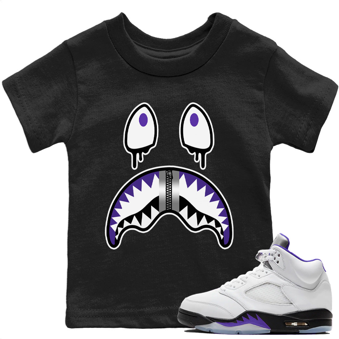 Shark Face Kids Tops - Air Jordan 5 Concord
