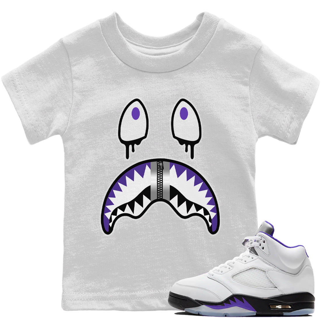 Shark Face Kids Tops - Air Jordan 5 Concord