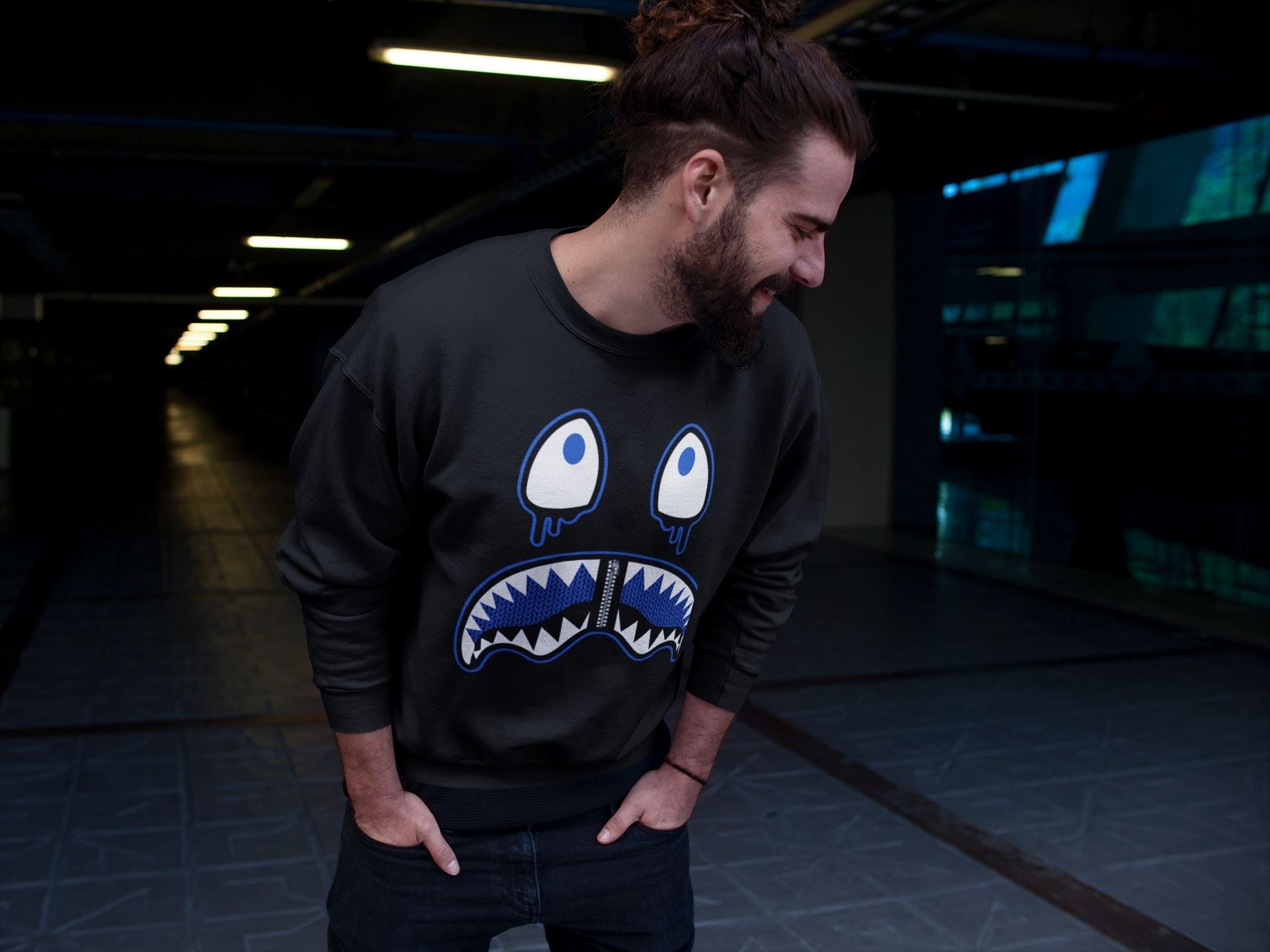 Shark Face Unisex Tops - Yeezy 350 Dazzling Blue