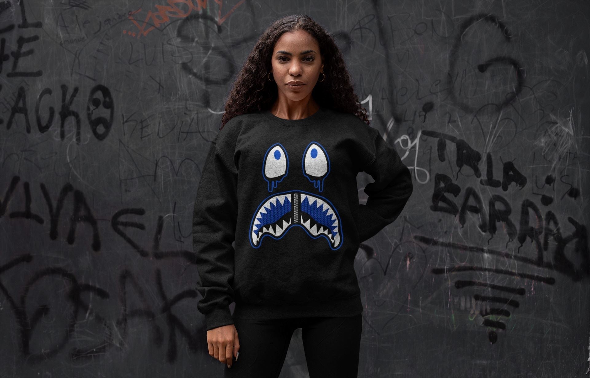 Shark Face Unisex Tops - Yeezy 350 Dazzling Blue