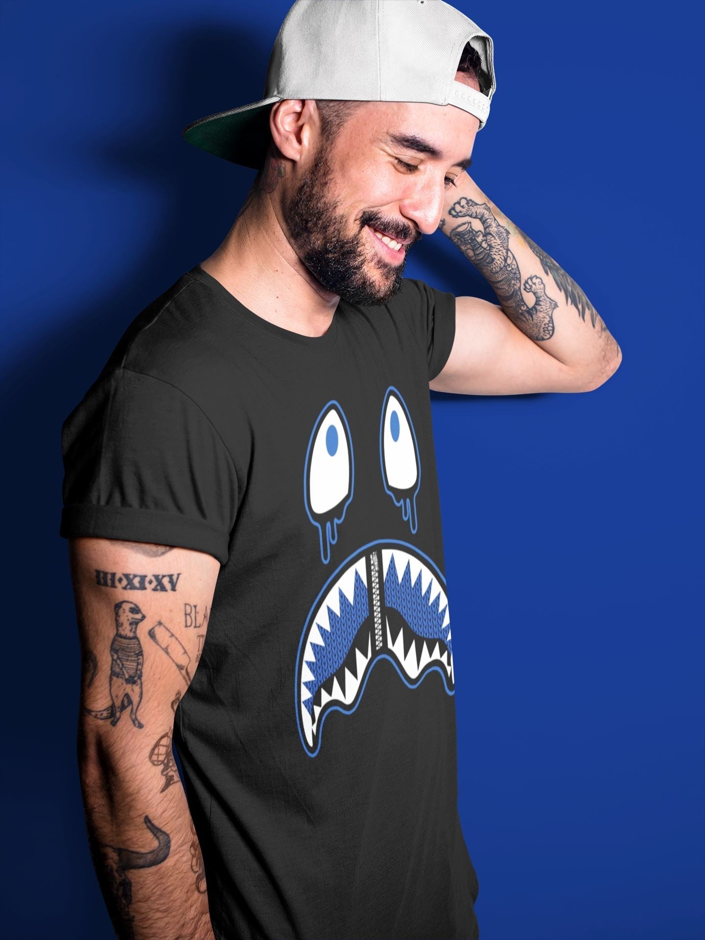 Shark Face Unisex Tops - Yeezy 350 Dazzling Blue