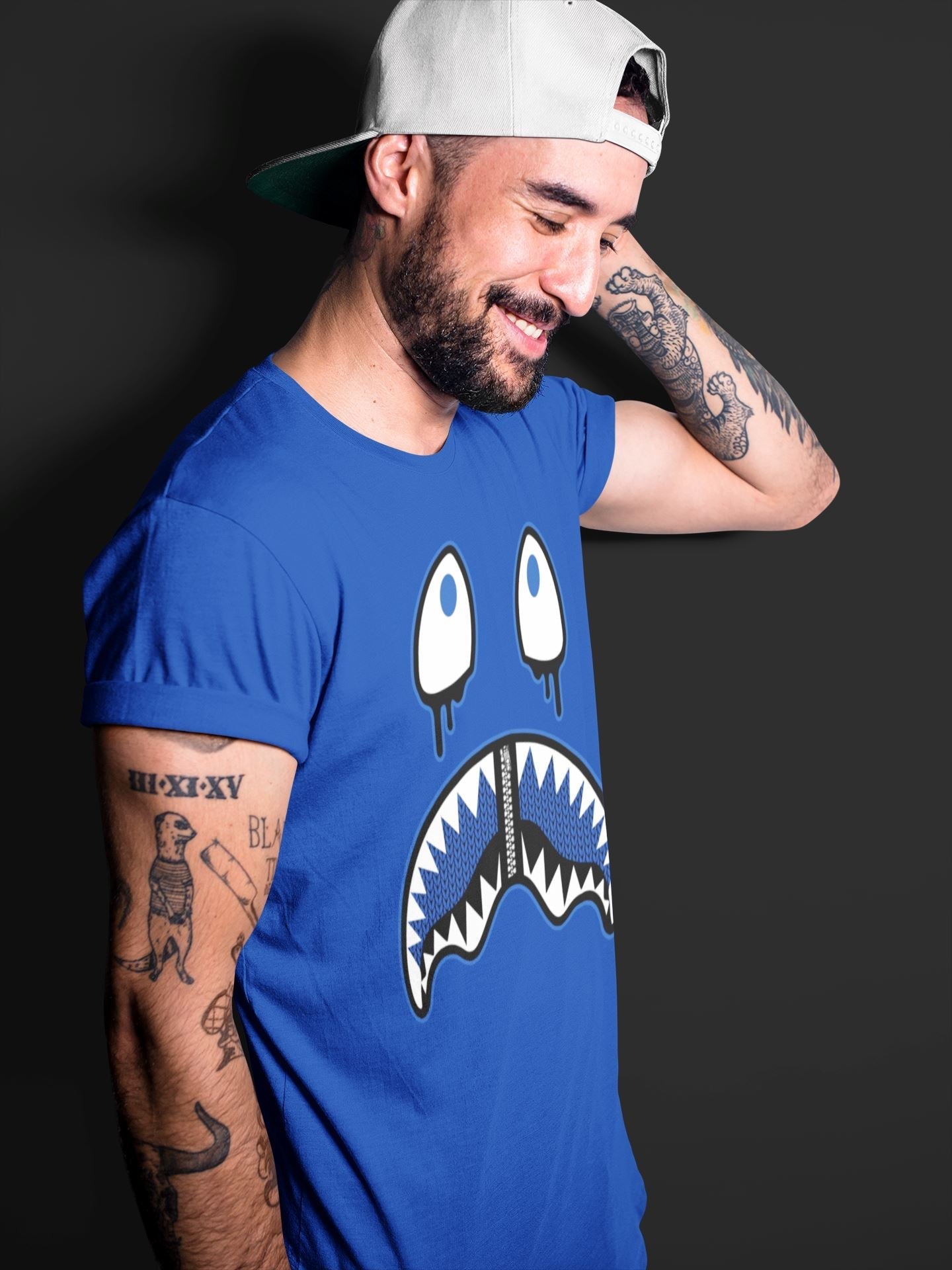Shark Face Unisex Tops - Yeezy 350 Dazzling Blue