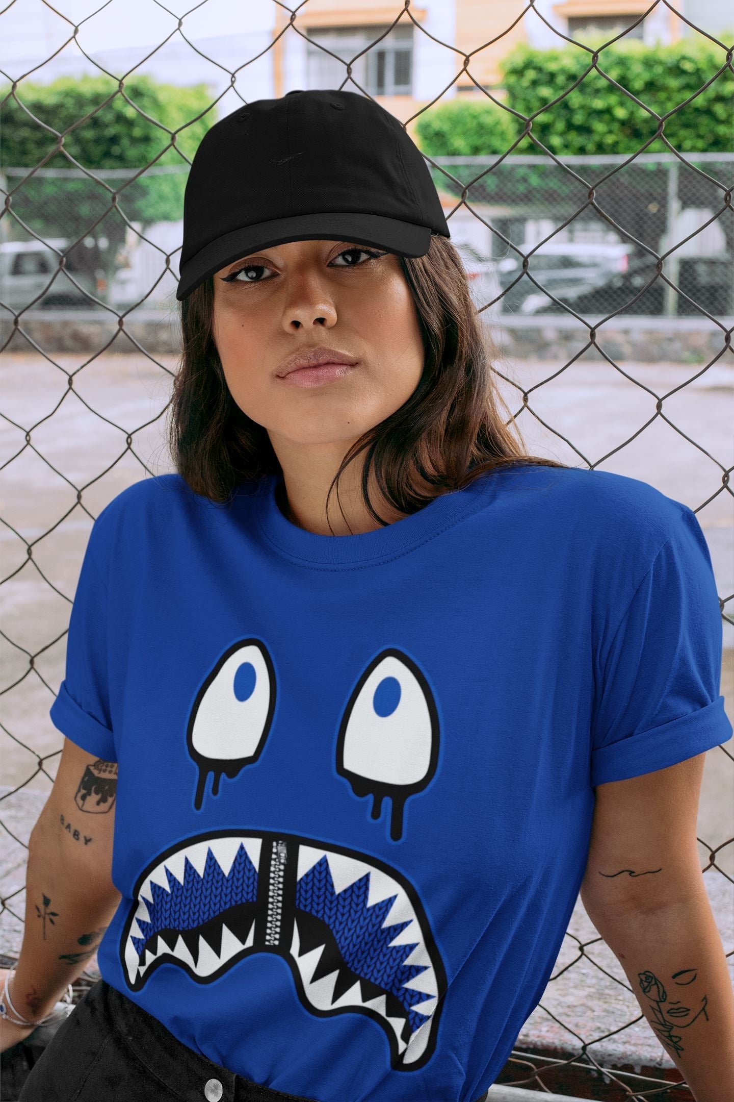 Shark Face Unisex Tops - Yeezy 350 Dazzling Blue