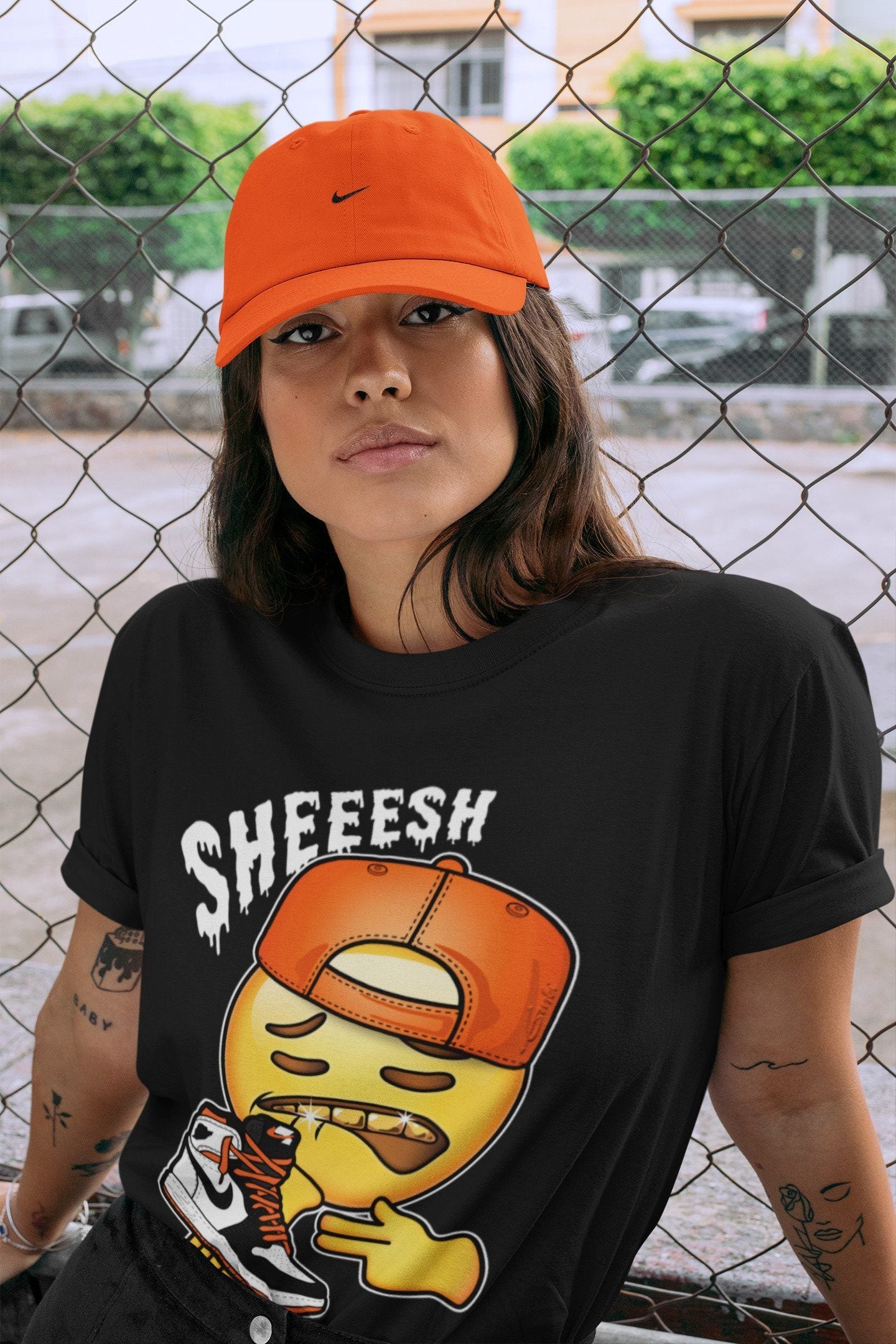 Sheesh Unisex Tops - Air Jordan 1 Electro Orange