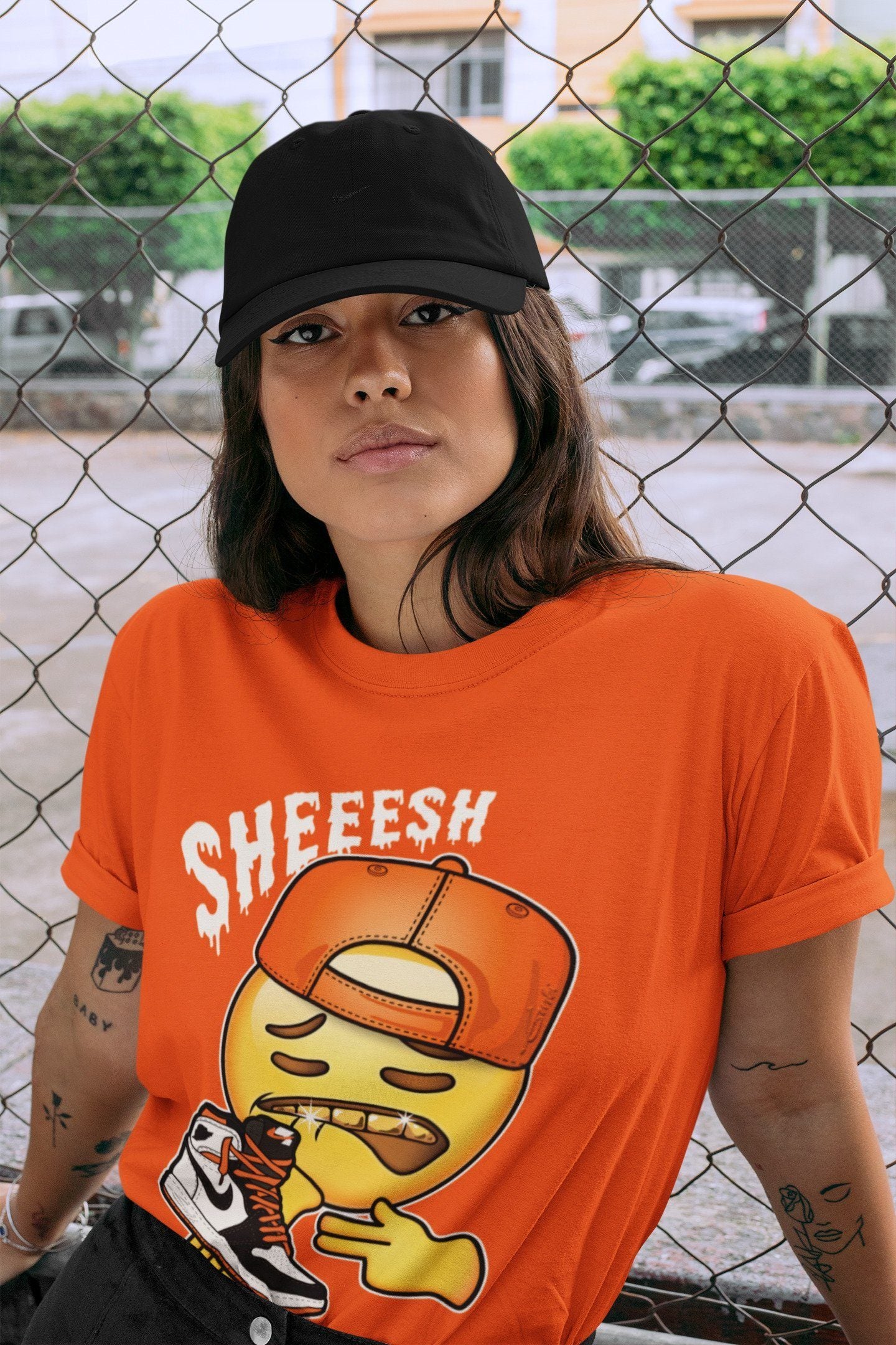 Sheesh Unisex Tops - Air Jordan 1 Electro Orange