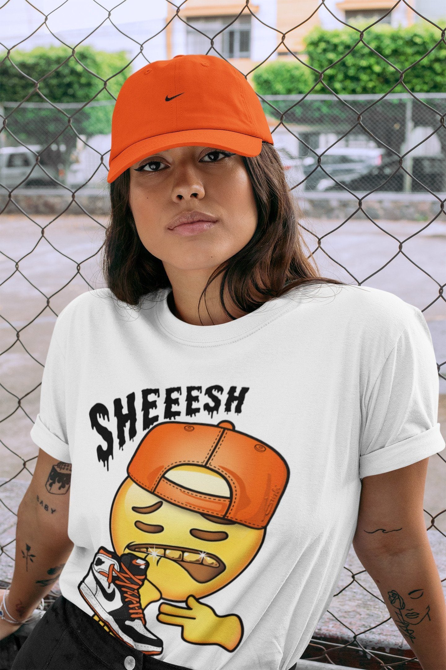 Sheesh Unisex Tops - Air Jordan 1 Electro Orange