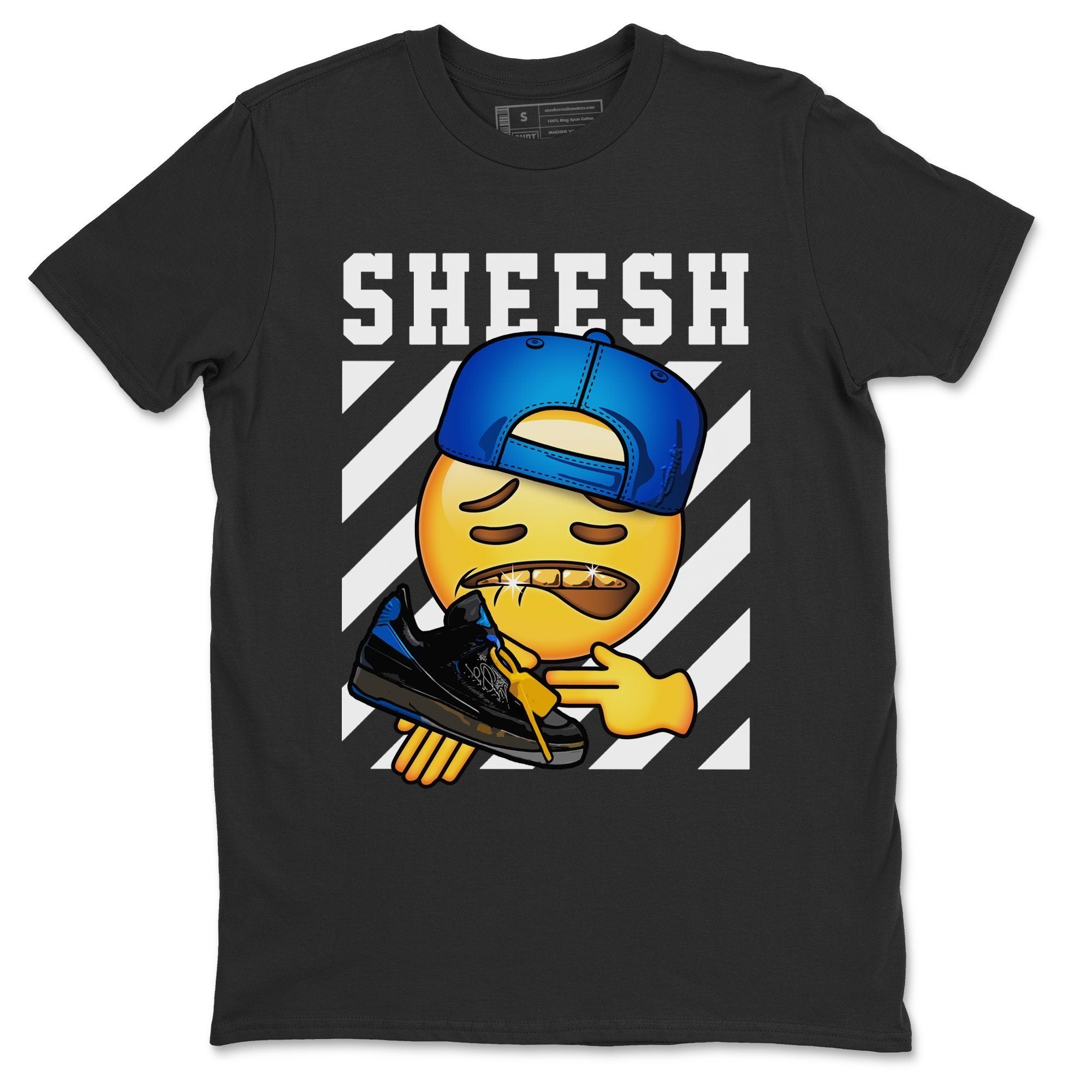 Sheesh Unisex Tops - Air Jordan 2 OFF-WHITE Black Blue