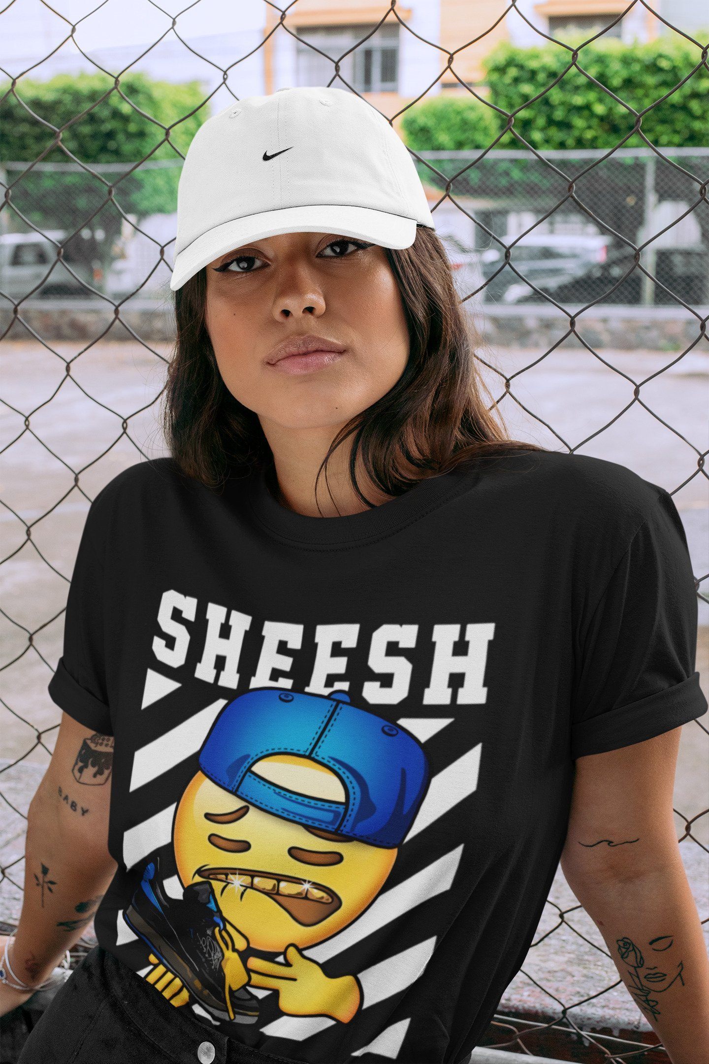Sheesh Unisex Tops - Air Jordan 2 OFF-WHITE Black Blue