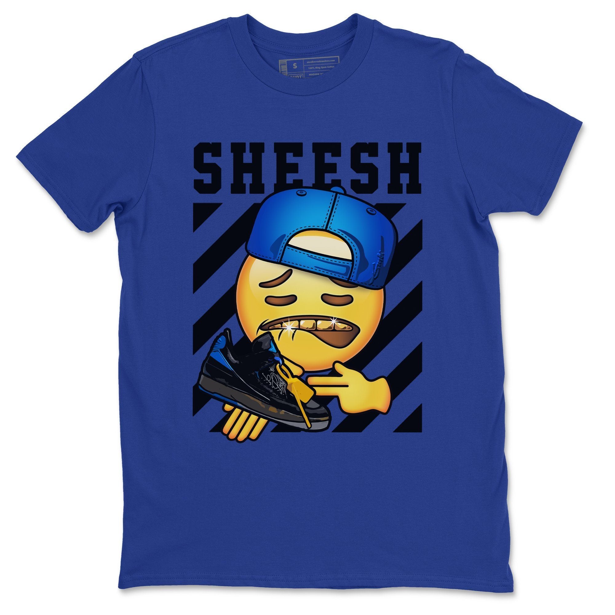 Sheesh Unisex Tops - Air Jordan 2 OFF-WHITE Black Blue