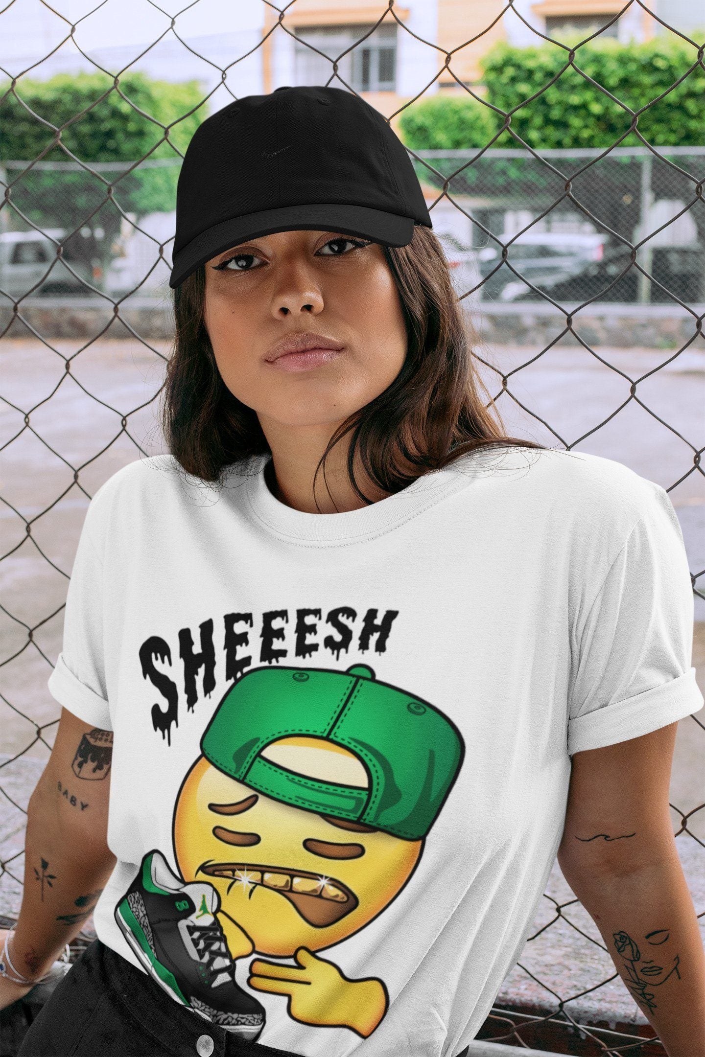 Sheesh Unisex Tops - Air Jordan 3 Pine Green