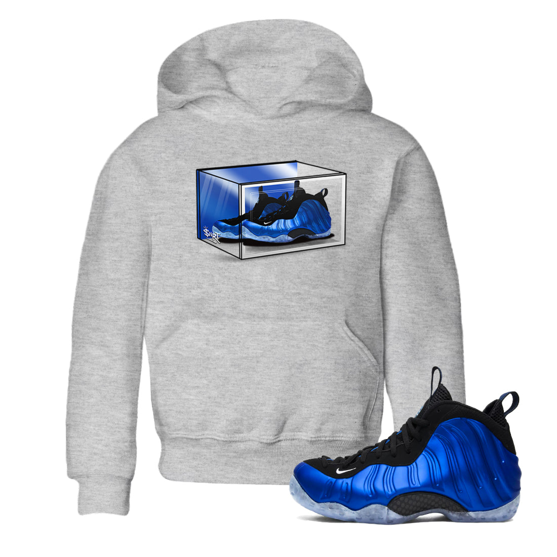 Shoe Box snkmatch Tees Kids - Air Foamposite One Royal