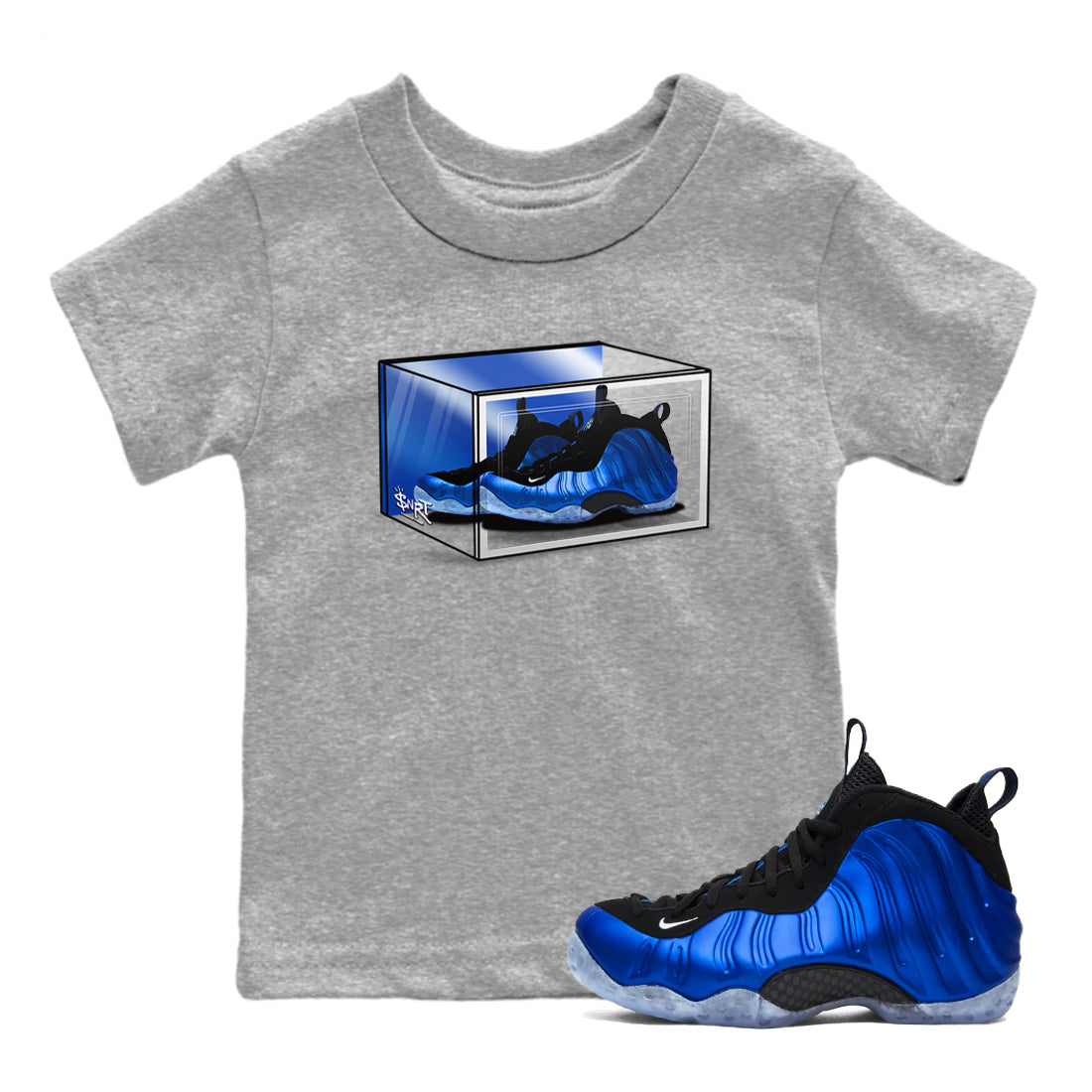 Shoe Box snkmatch Tees Kids - Air Foamposite One Royal