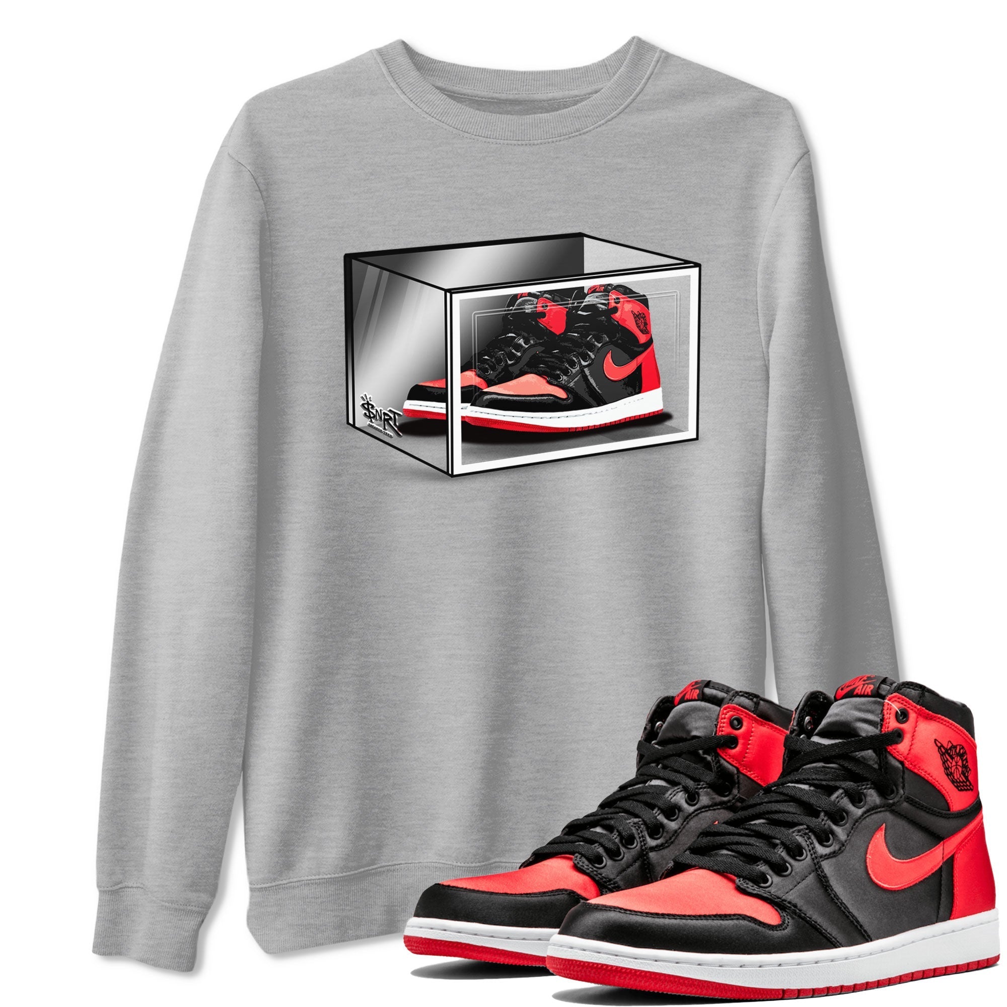 Shoe Box snkmatch Tee - Air Jordan 1 Satin Bred