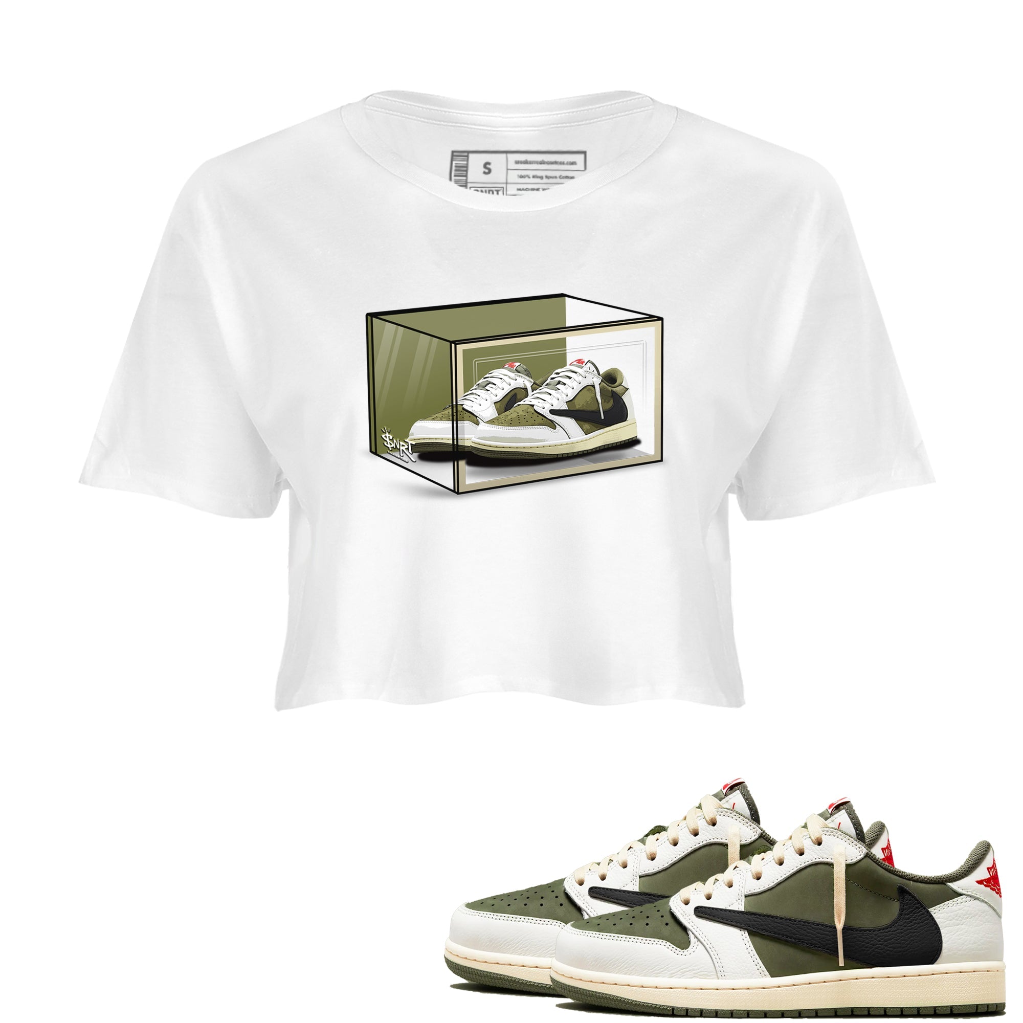 Shoe Box snkmatch Women's Top - Air Jordan 1 Travis Scott Medium Olive