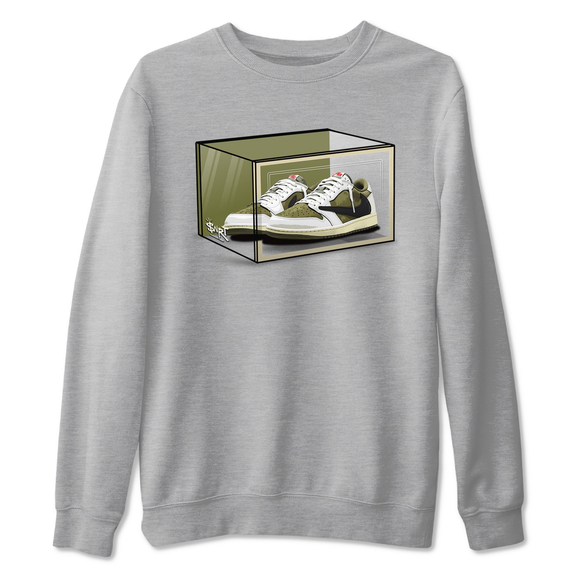 Shoe Box snkmatch Tees - Air Jordan 1 Travis Scott Medium Olive