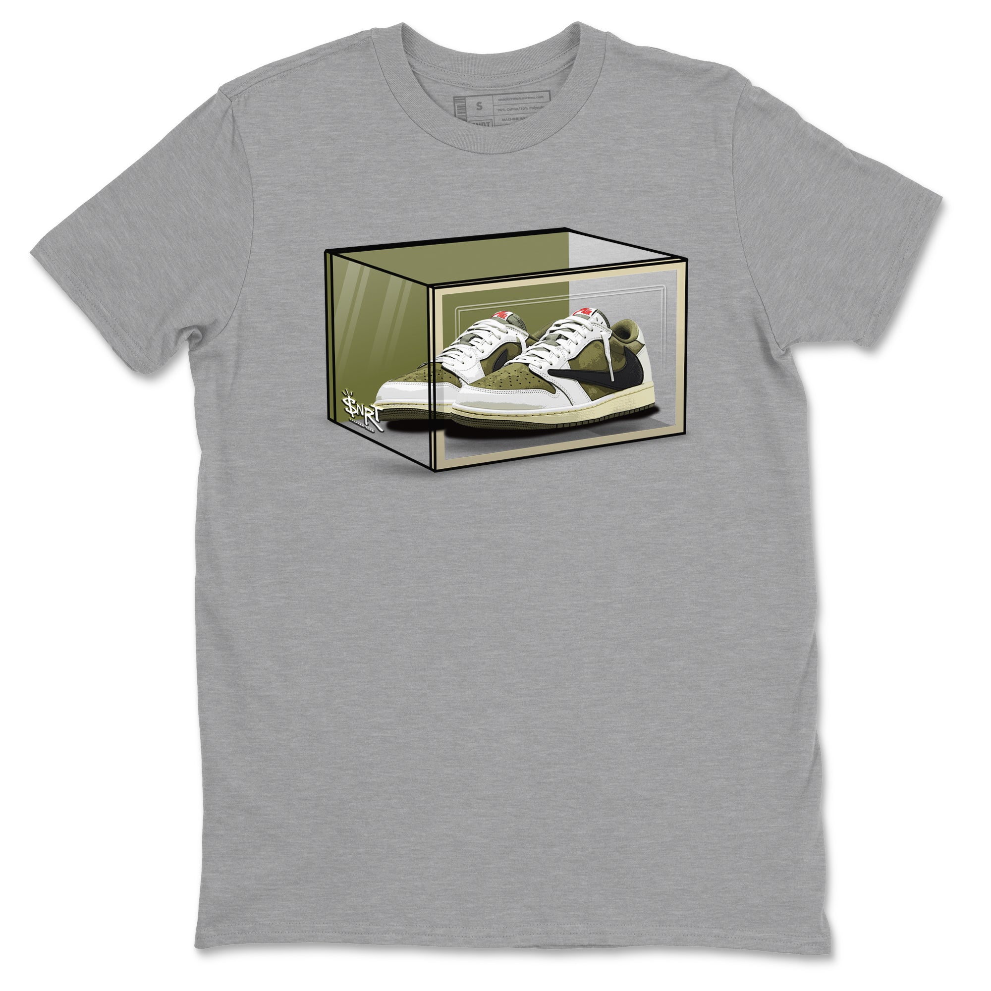 Shoe Box snkmatch Tees - Air Jordan 1 Travis Scott Medium Olive