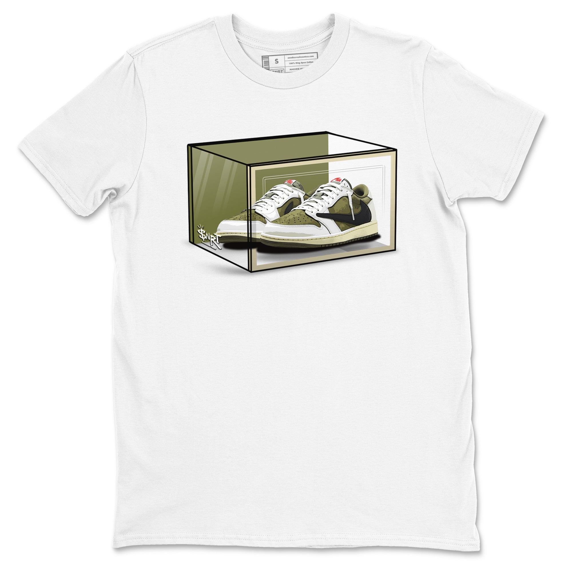 Shoe Box snkmatch Tees - Air Jordan 1 Travis Scott Medium Olive