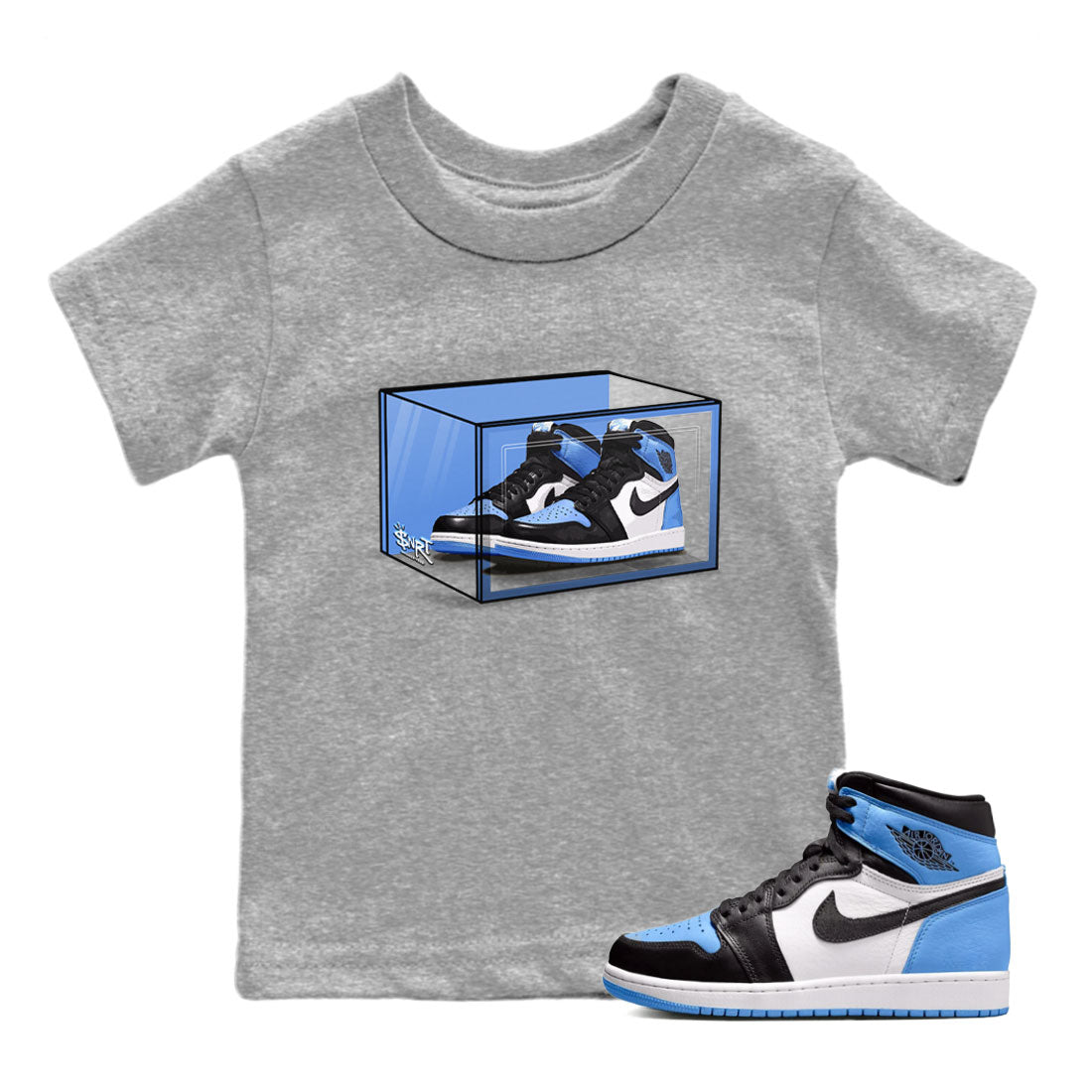 Shoe Box snkmatch Tee Kids - Air Jordan 1 UNC Toe
