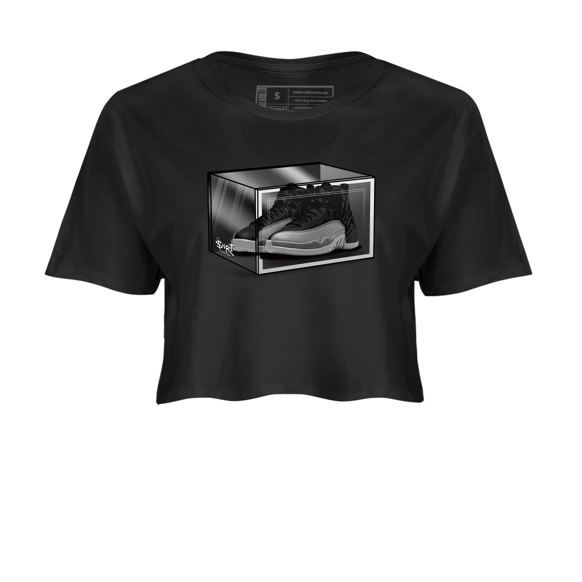Shoe Box snkmatch Women's Top - Air Jordan 12 Black Wolf Grey