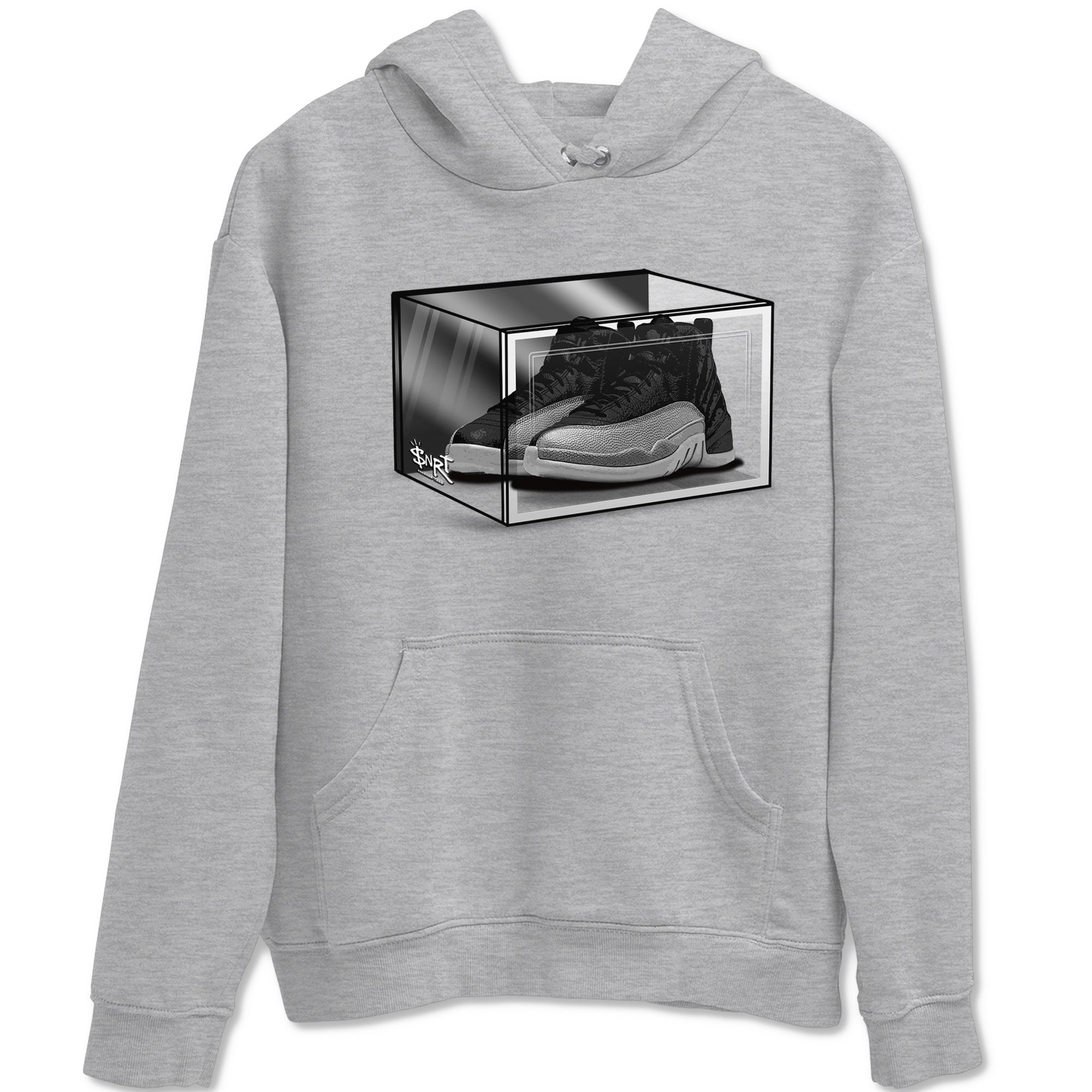 Shoe Box snkmatch Tees - Air Jordan 12 Black Wolf Grey