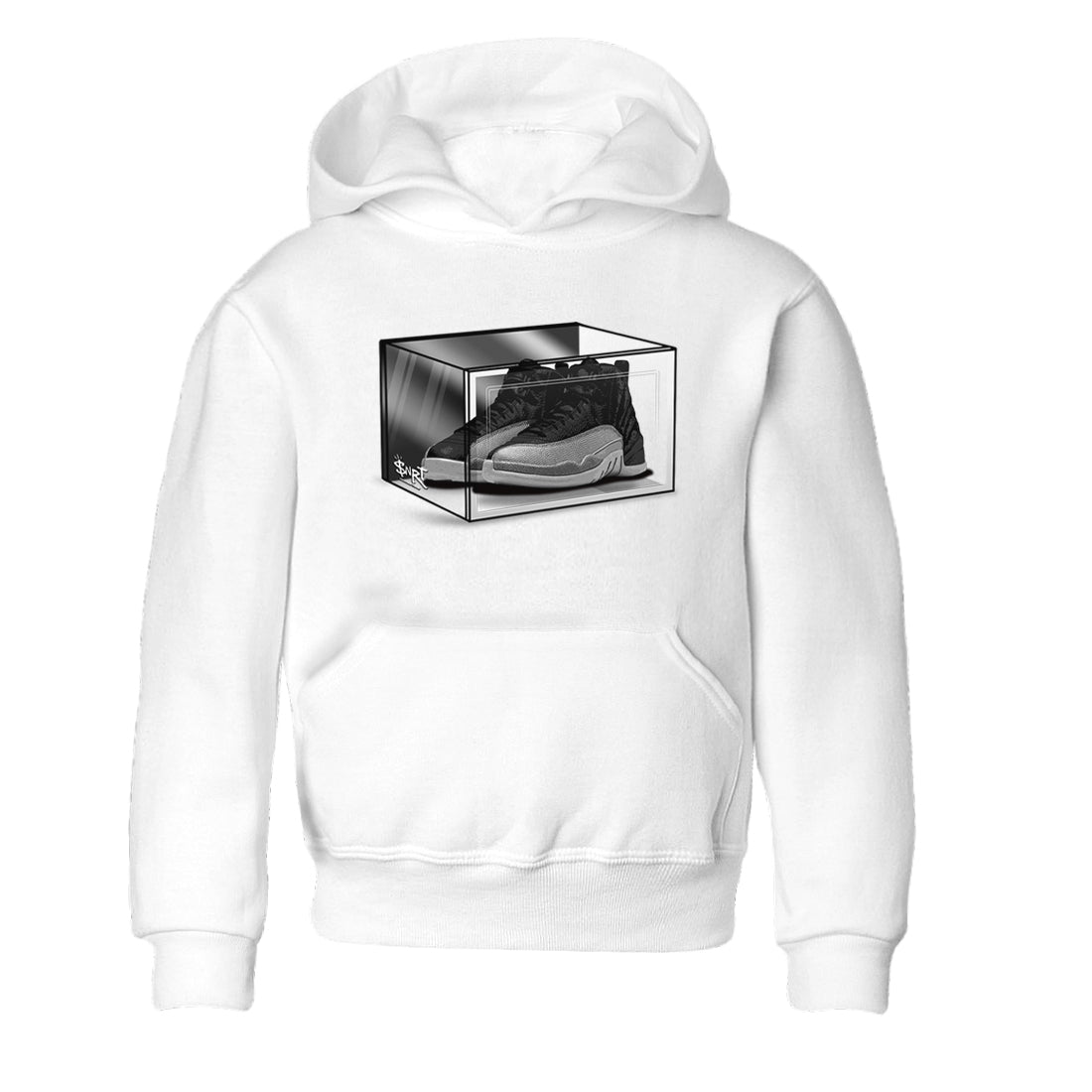 Shoe Box snkmatch Tees Kids - Air Jordan 12 Black Wolf Grey