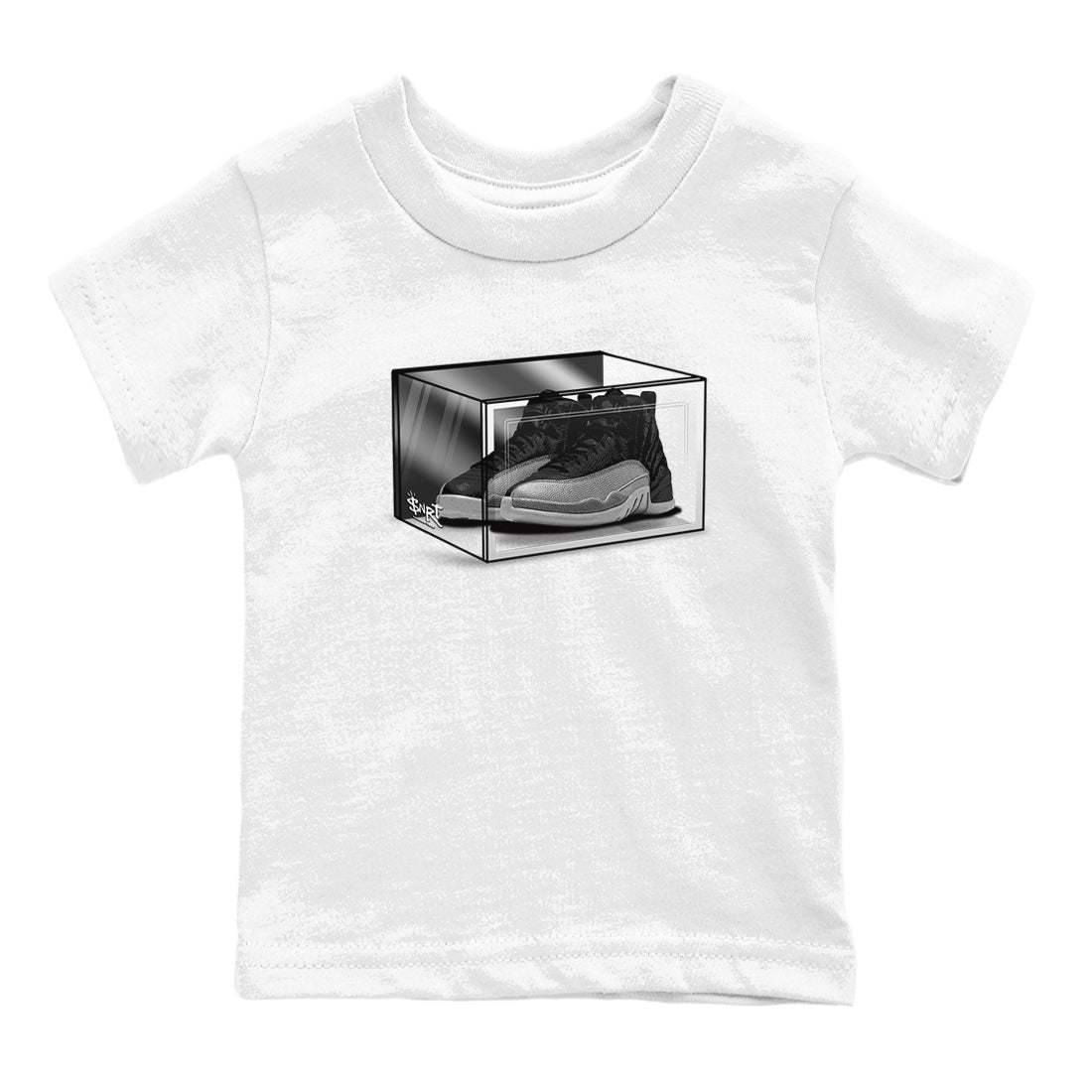 Shoe Box snkmatch Tees Kids - Air Jordan 12 Black Wolf Grey