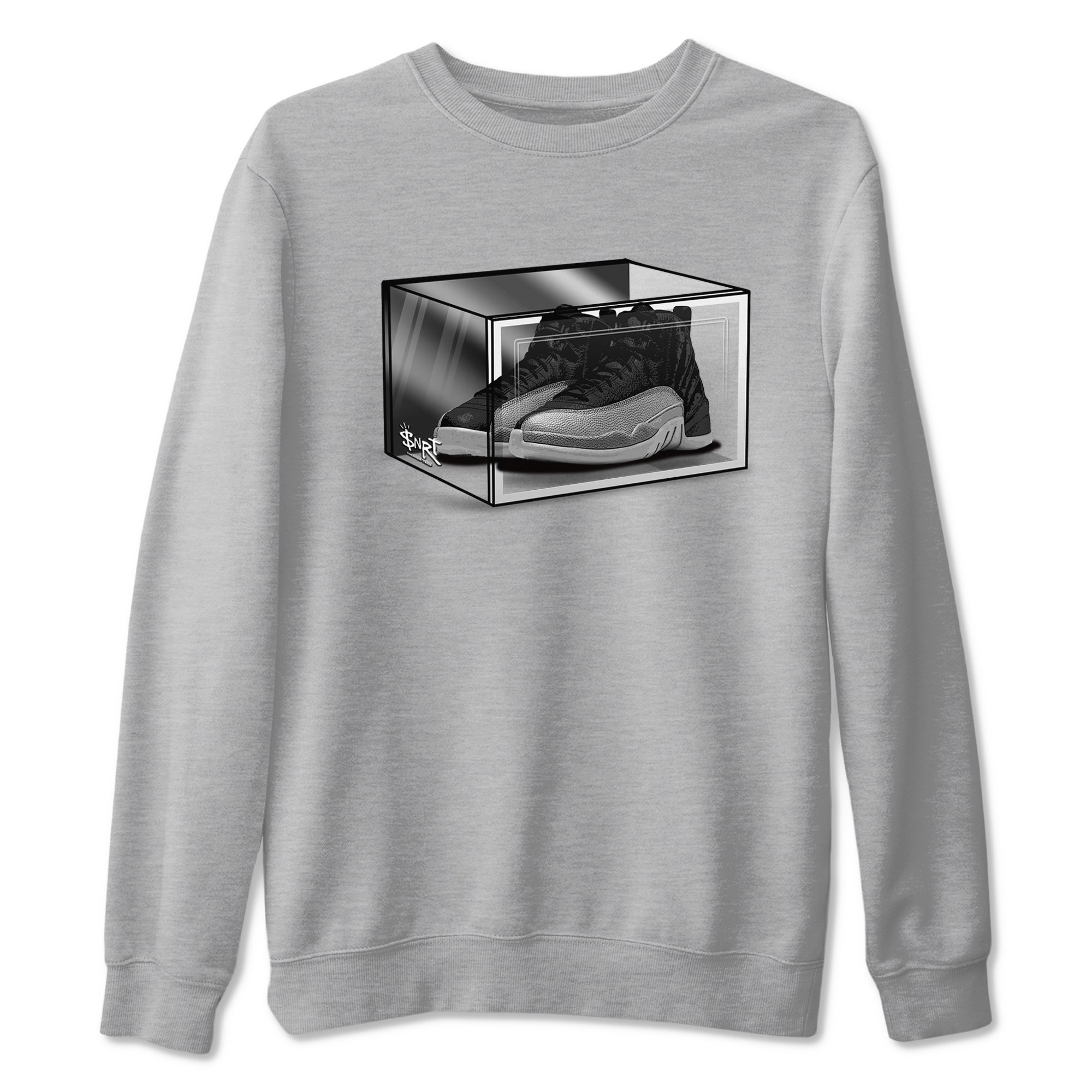 Shoe Box snkmatch Tees - Air Jordan 12 Black Wolf Grey