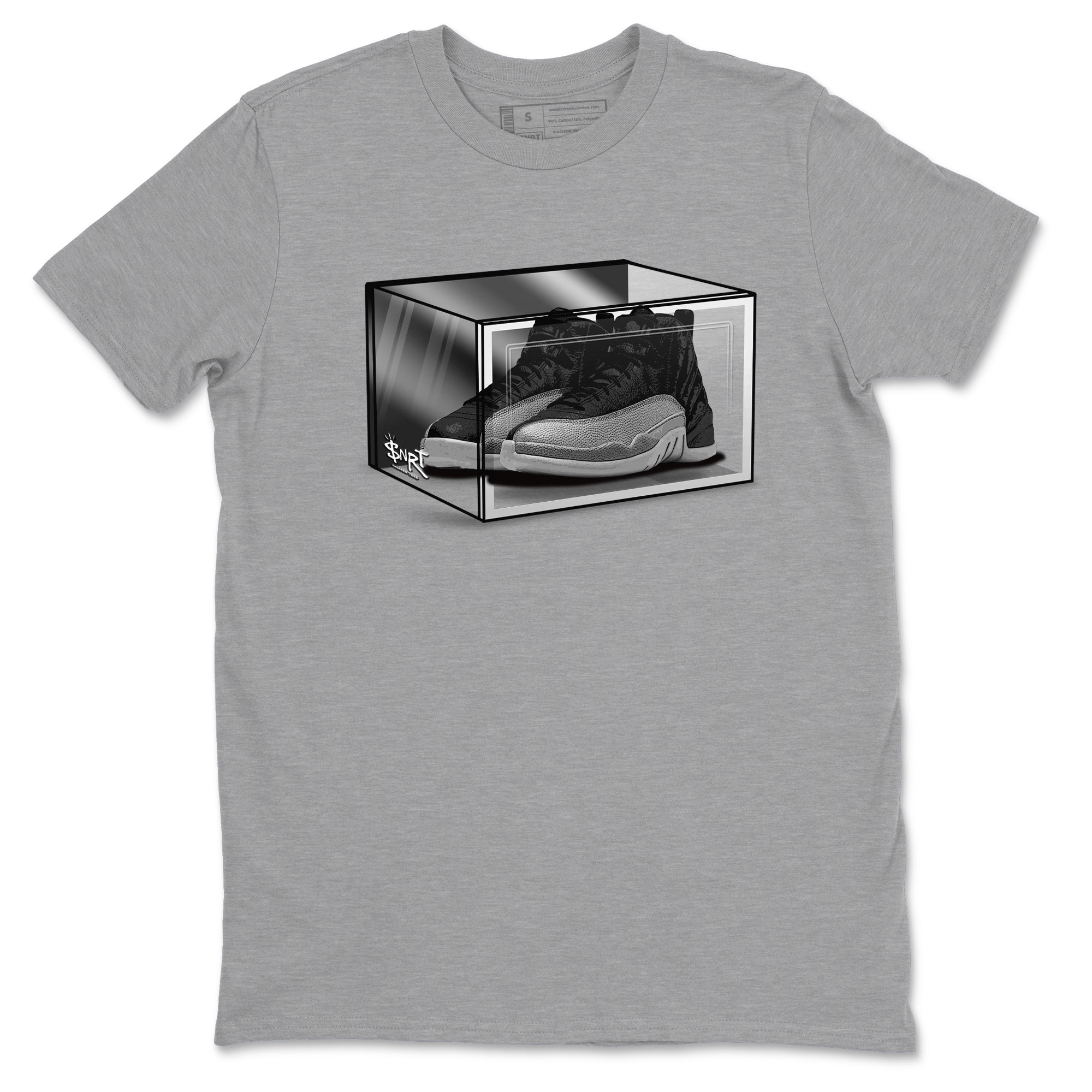 Shoe Box snkmatch Tees - Air Jordan 12 Black Wolf Grey