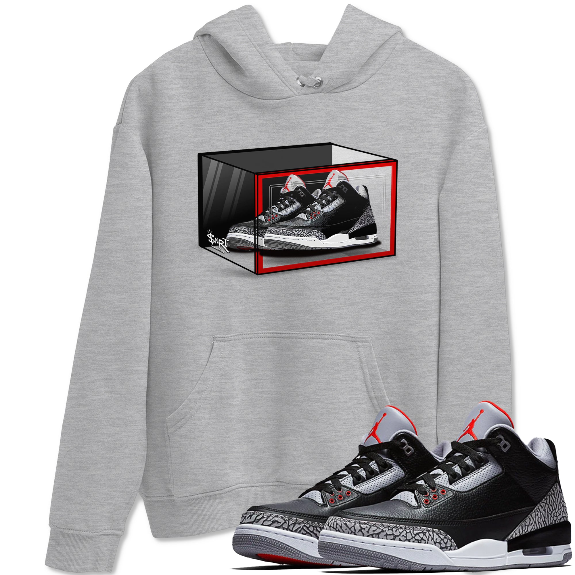 Shoe Box snkmatch Tees - Air Jordan 3 Black Cement