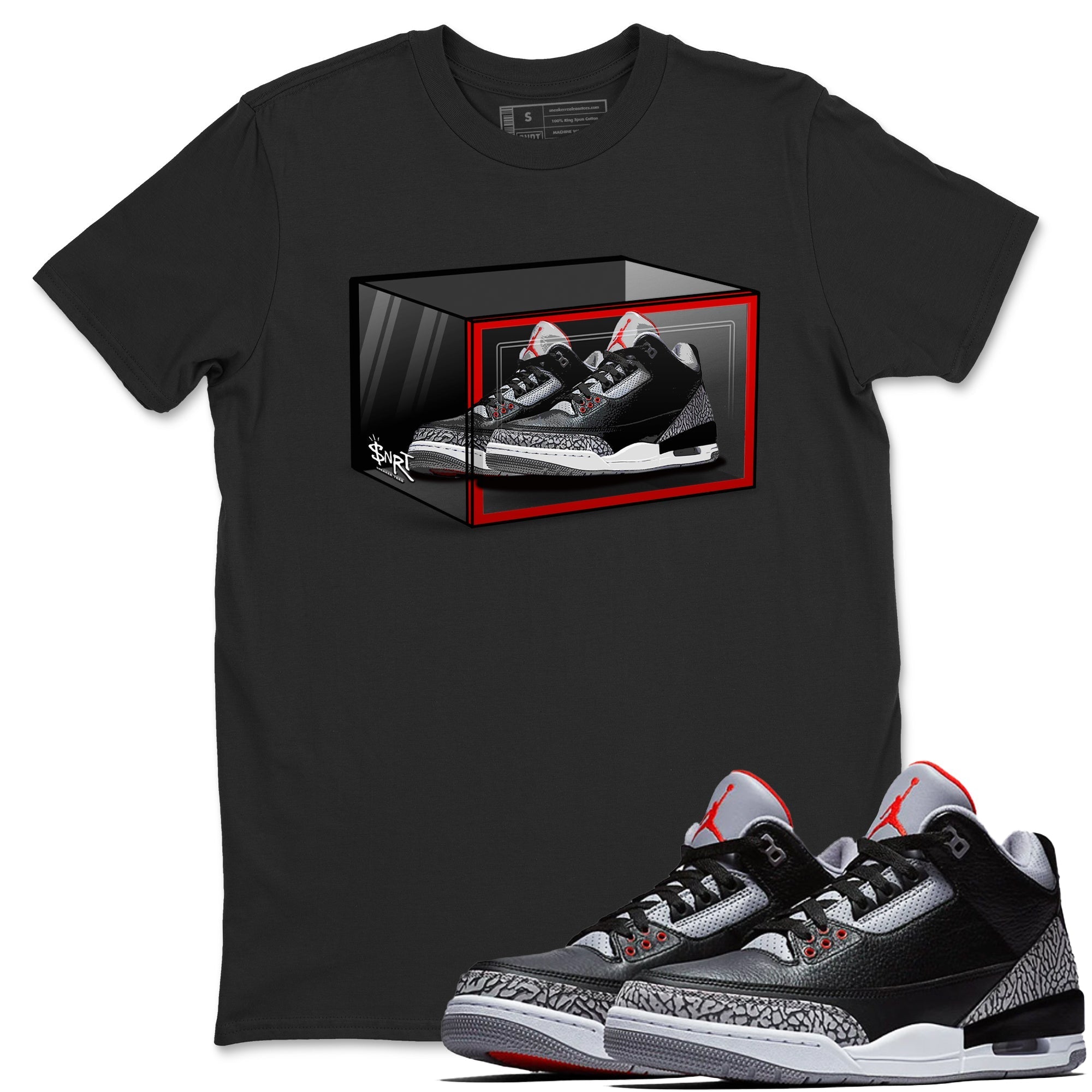 Shoe Box snkmatch Tees - Air Jordan 3 Black Cement