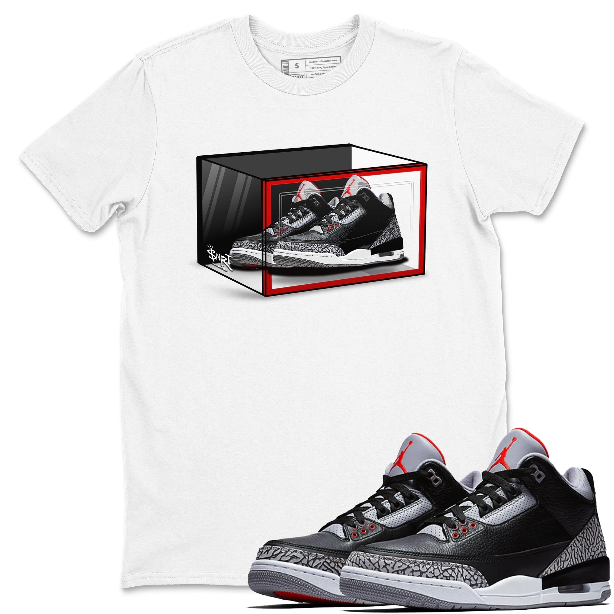 Shoe Box snkmatch Tees - Air Jordan 3 Black Cement