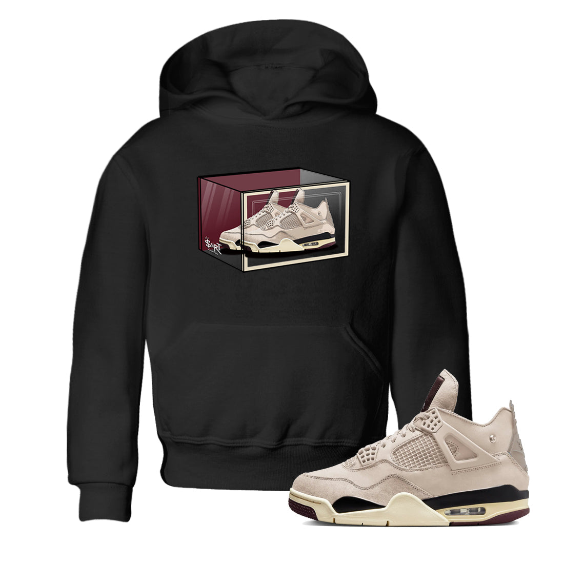 Shoe Box snkmatch Tees Kids - Air Jordan 4 A Ma Maniere x Fossil Stone