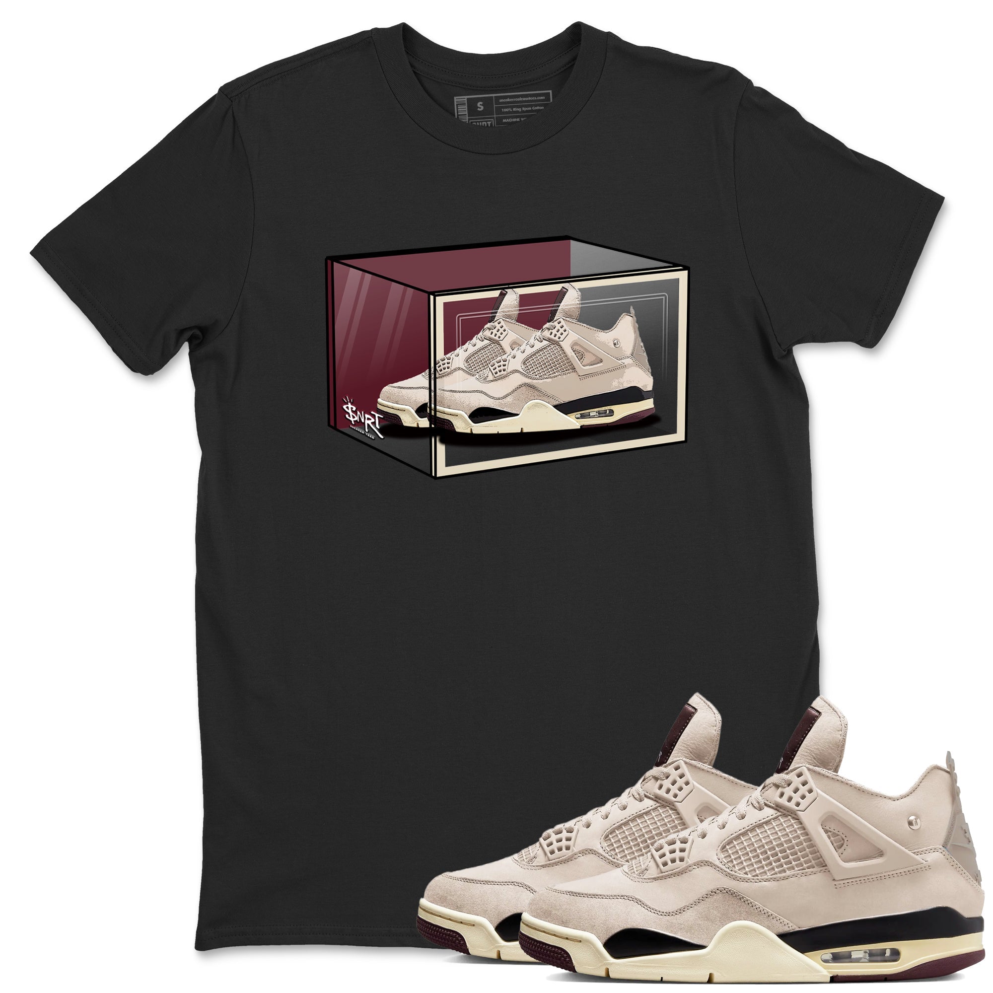 Shoe Box snkmatch Tees - Air Jordan 4 A Ma Maniere x Fossil Stone