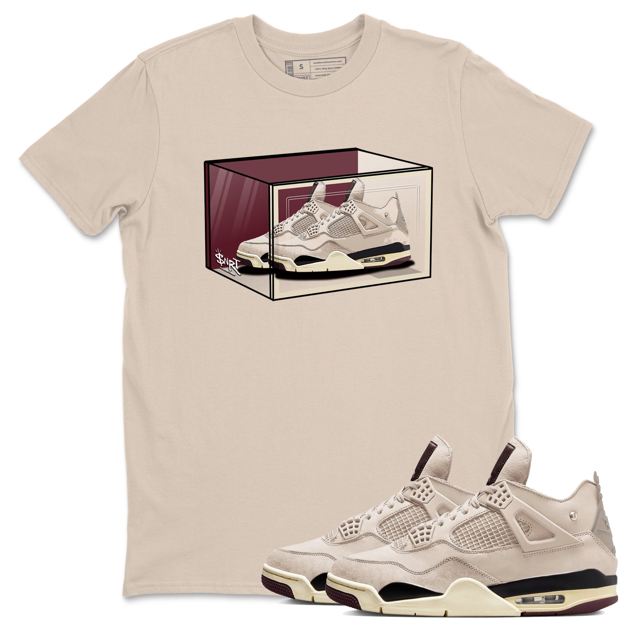 Shoe Box snkmatch Tees - Air Jordan 4 A Ma Maniere x Fossil Stone